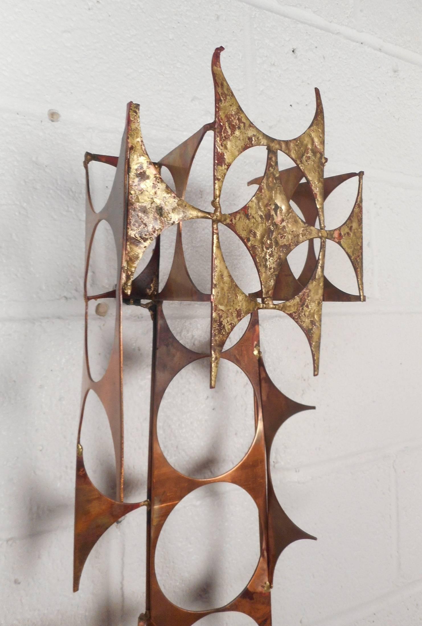 mid century brass wall art