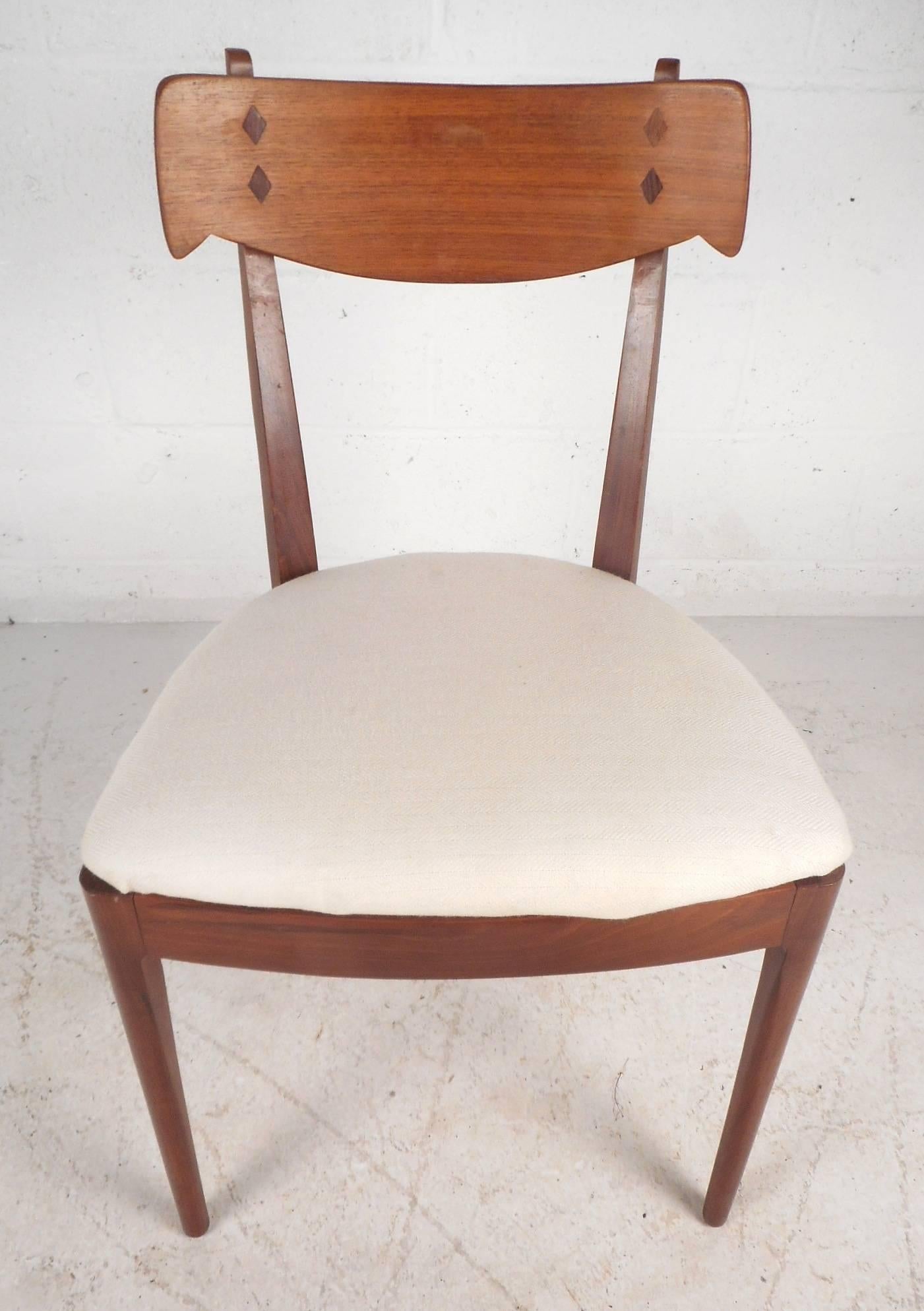 Late 20th Century Set of Mid-Century Modern Drexel Declaration Dining Chairs by Kipp Stewart.