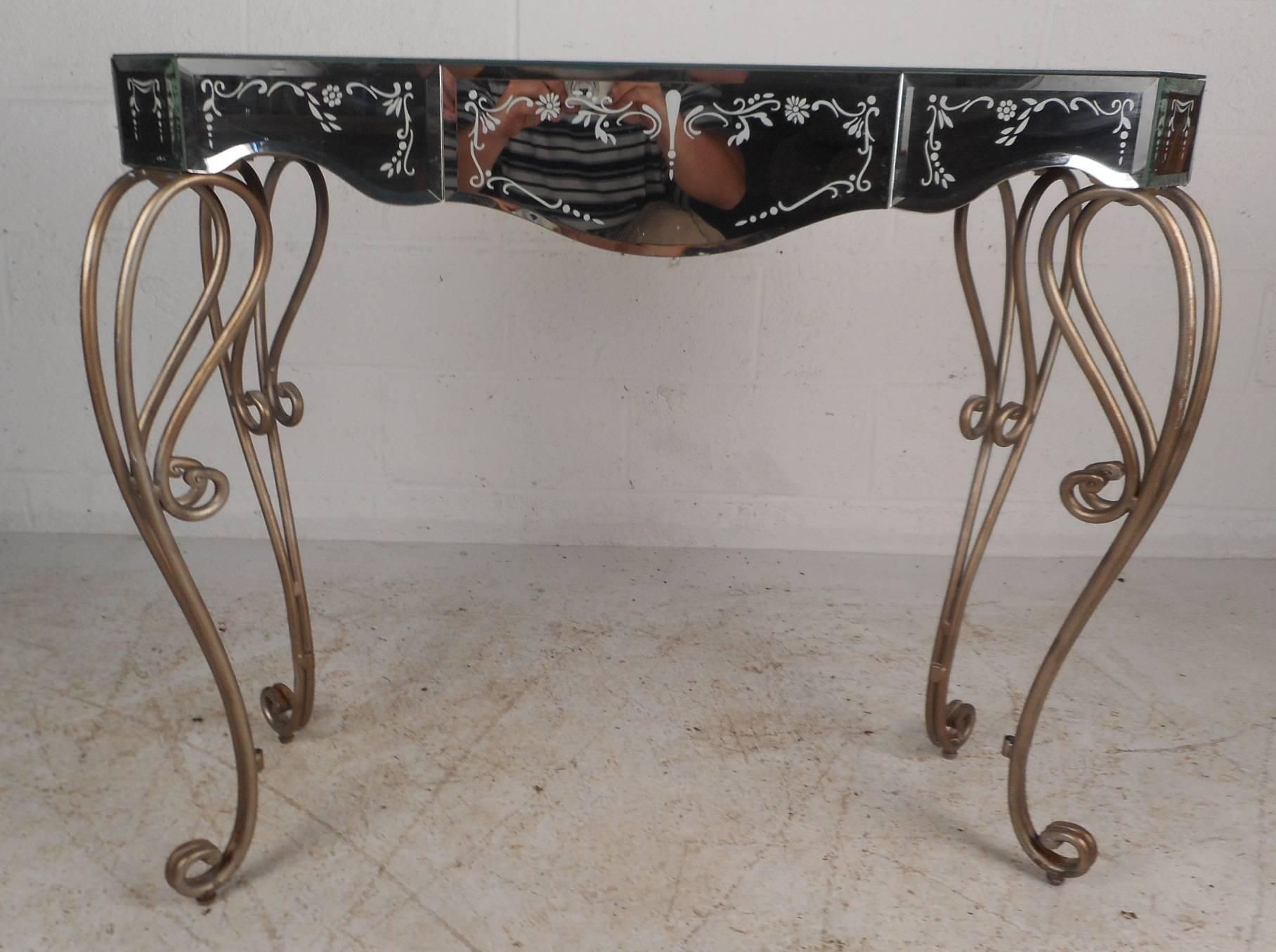 modern mirrored console table