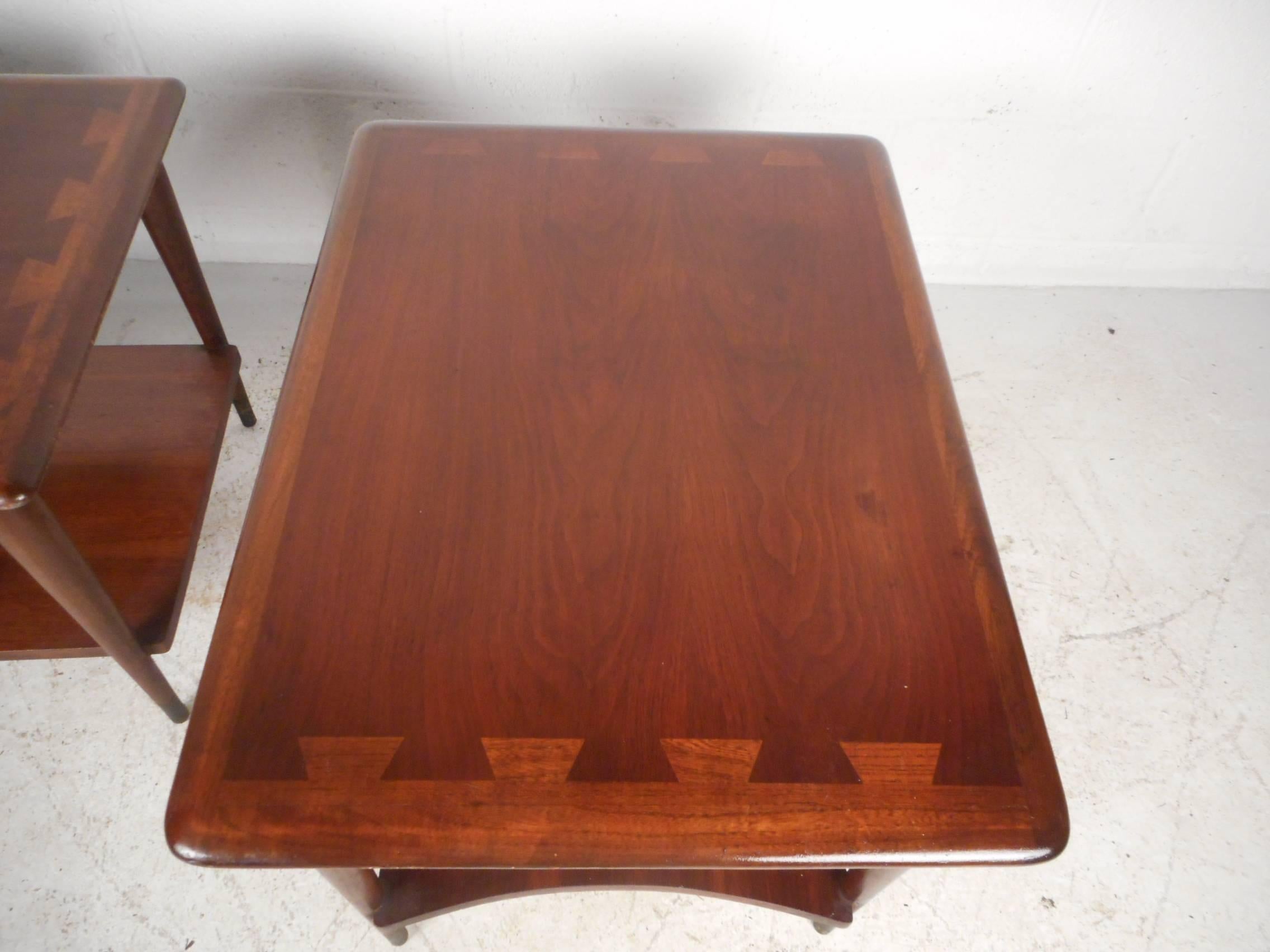 Oak Mid-Century Modern End Tables by Lane Furniture