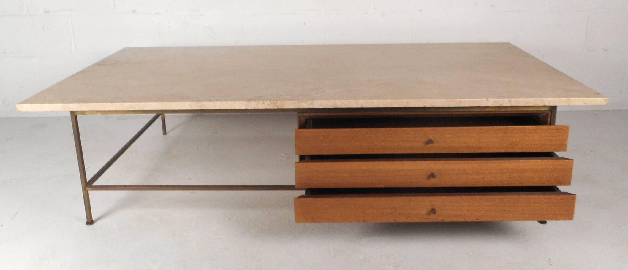 Late 20th Century Mid-Century Modern Paul McCobb Marble-Top Coffee Table