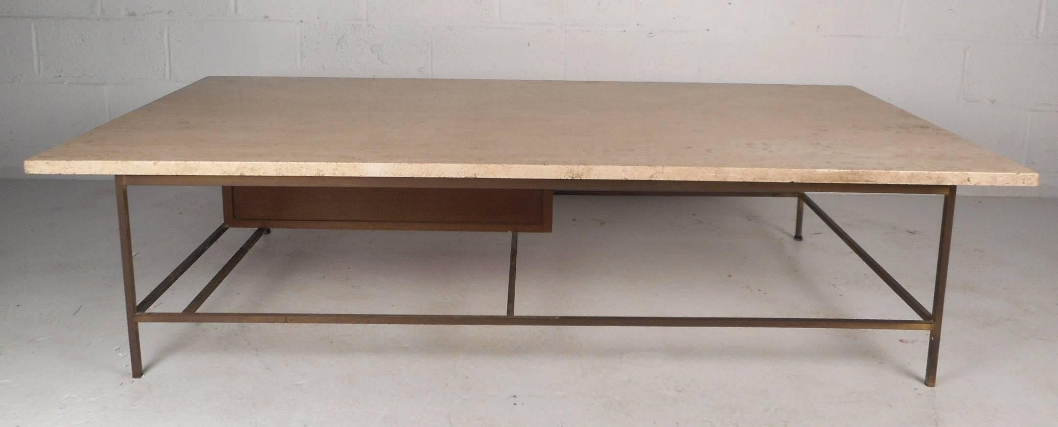 Mid-Century Modern Paul McCobb Marble-Top Coffee Table In Good Condition In Brooklyn, NY