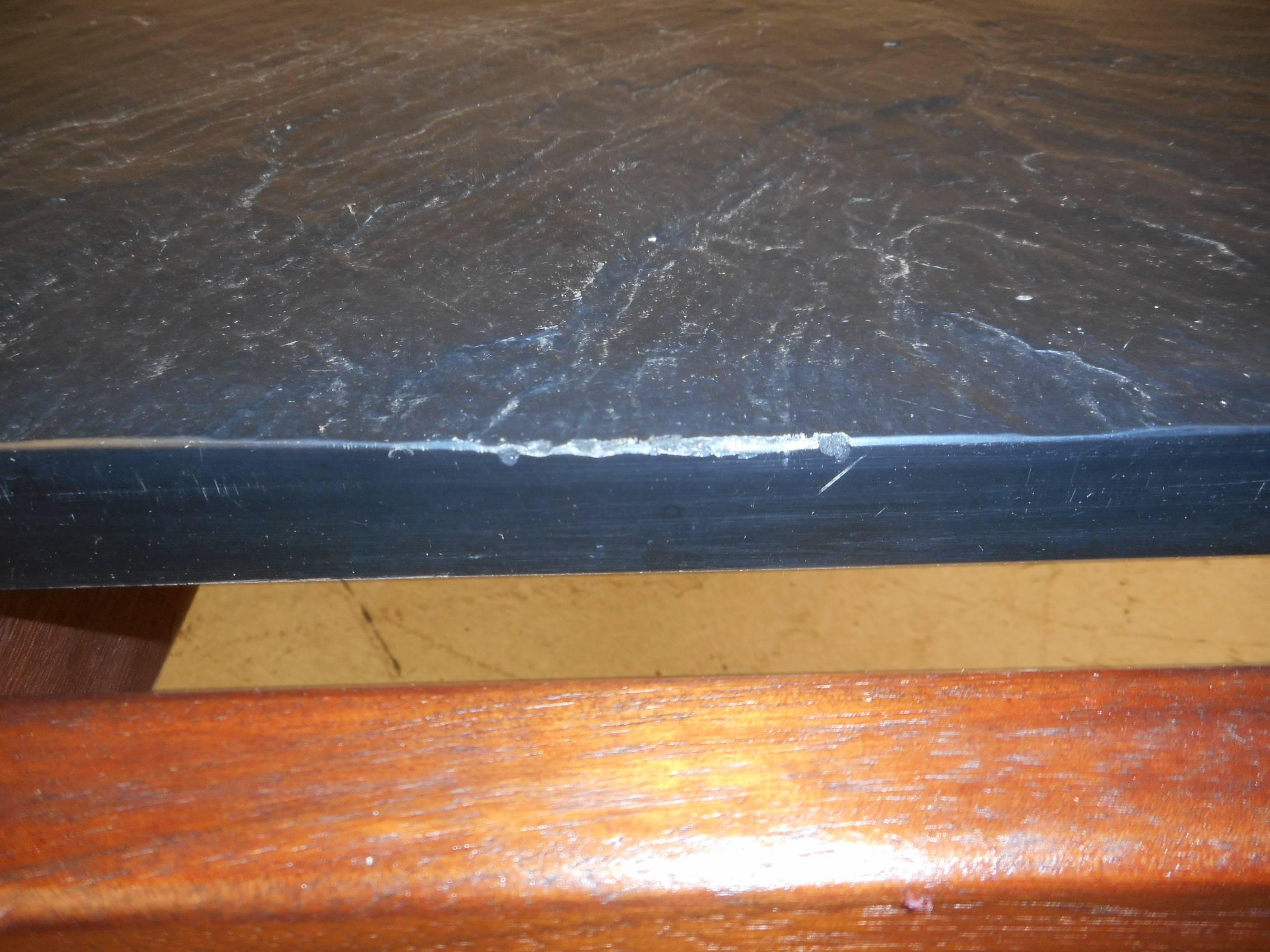 Mid-Century Modern Slate Top Brutalist Coffee Table by Adrian Pearsall 2