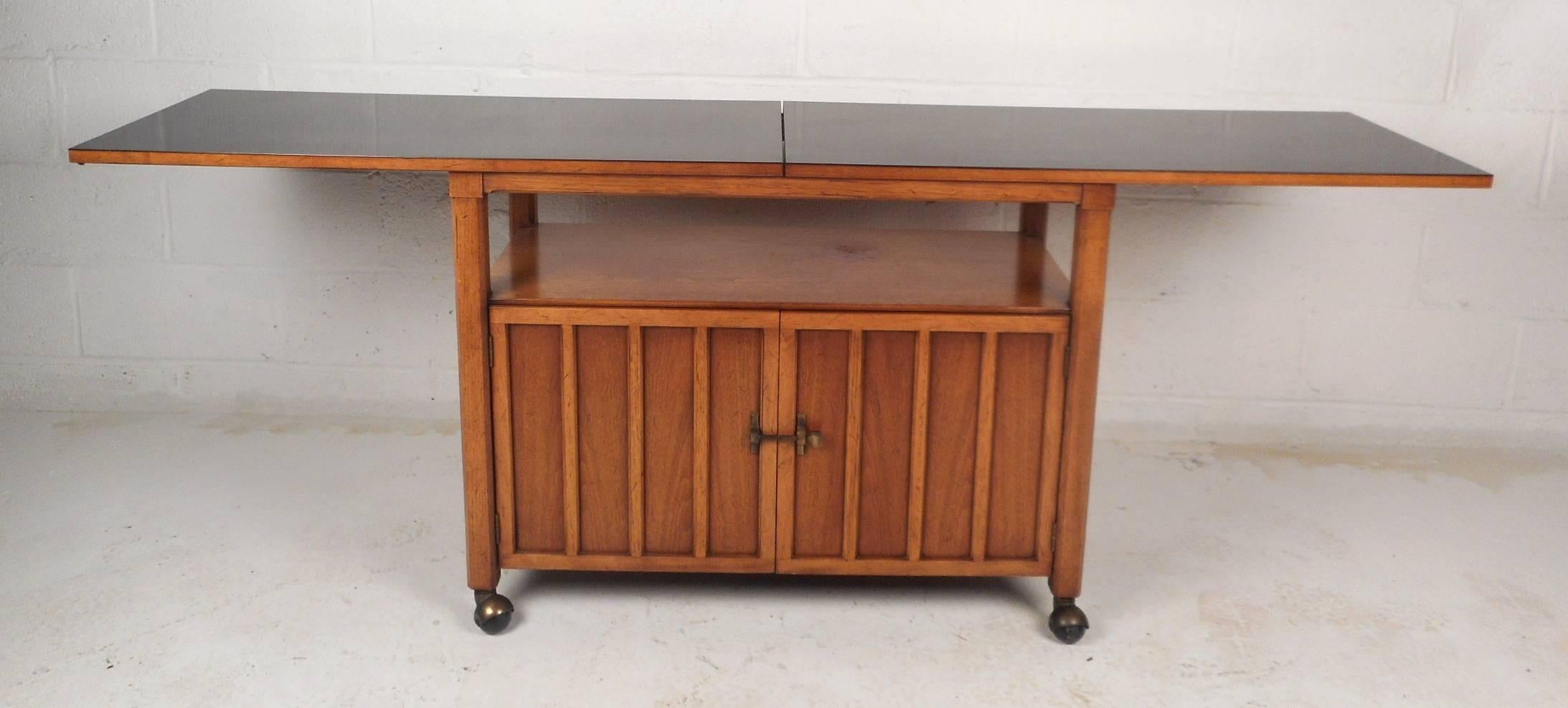 Late 20th Century Mid-Century Modern Walnut Bar Cart