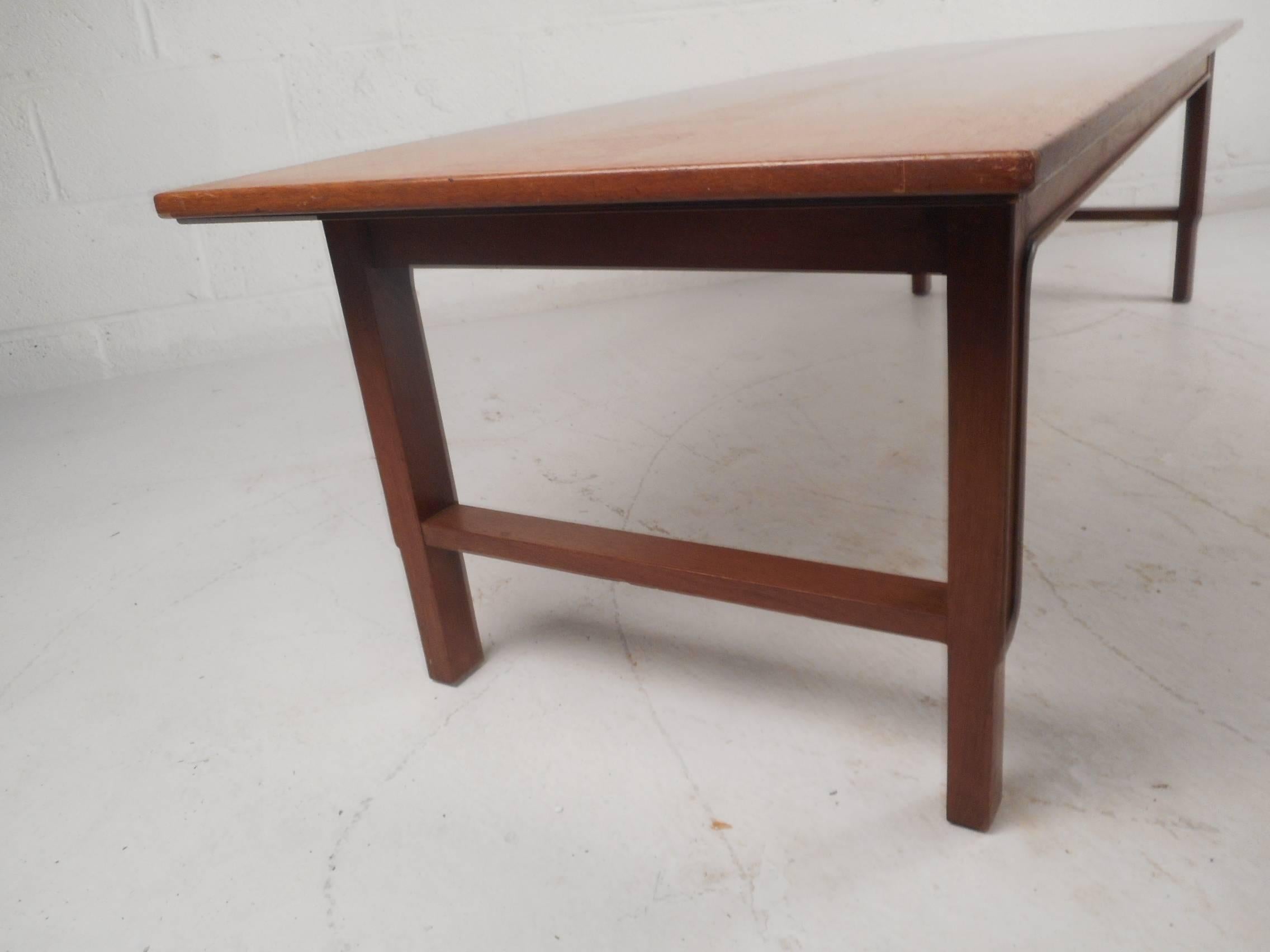 mid century coffee table walnut