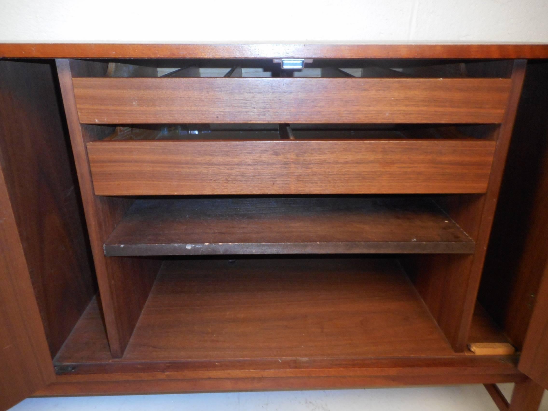 Late 20th Century Mid-Century Modern Walnut Credenza with Rosewood Inlays