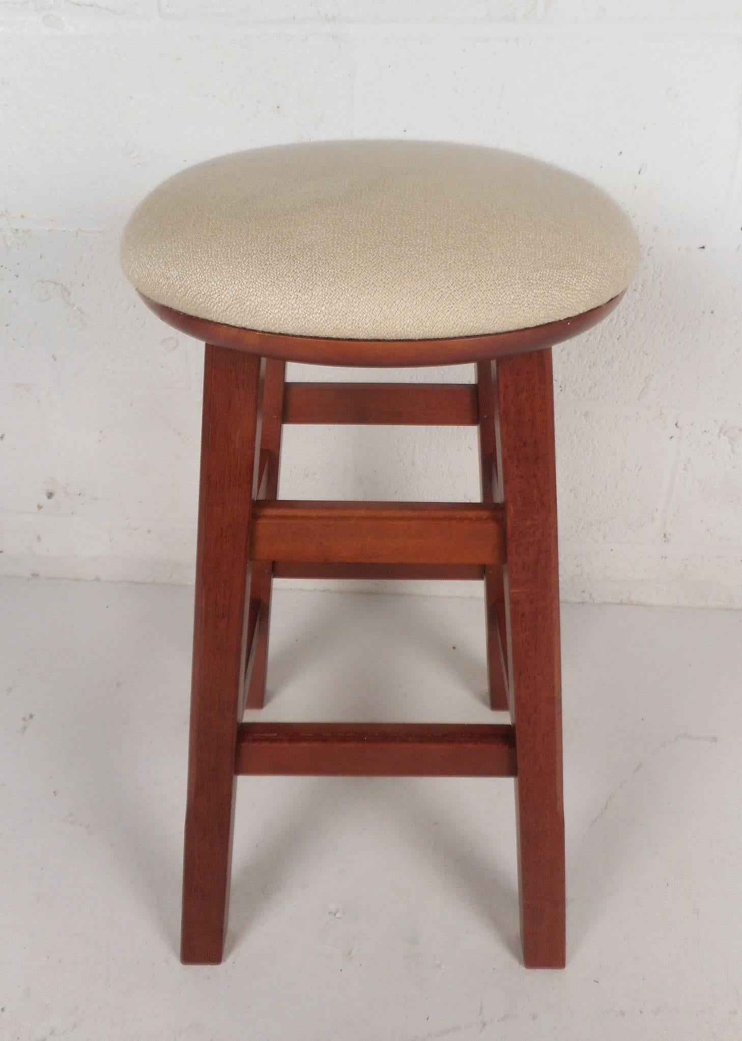 Mid-Century Modern Set of Four Contemporary Modern Stools with Rotating Seats