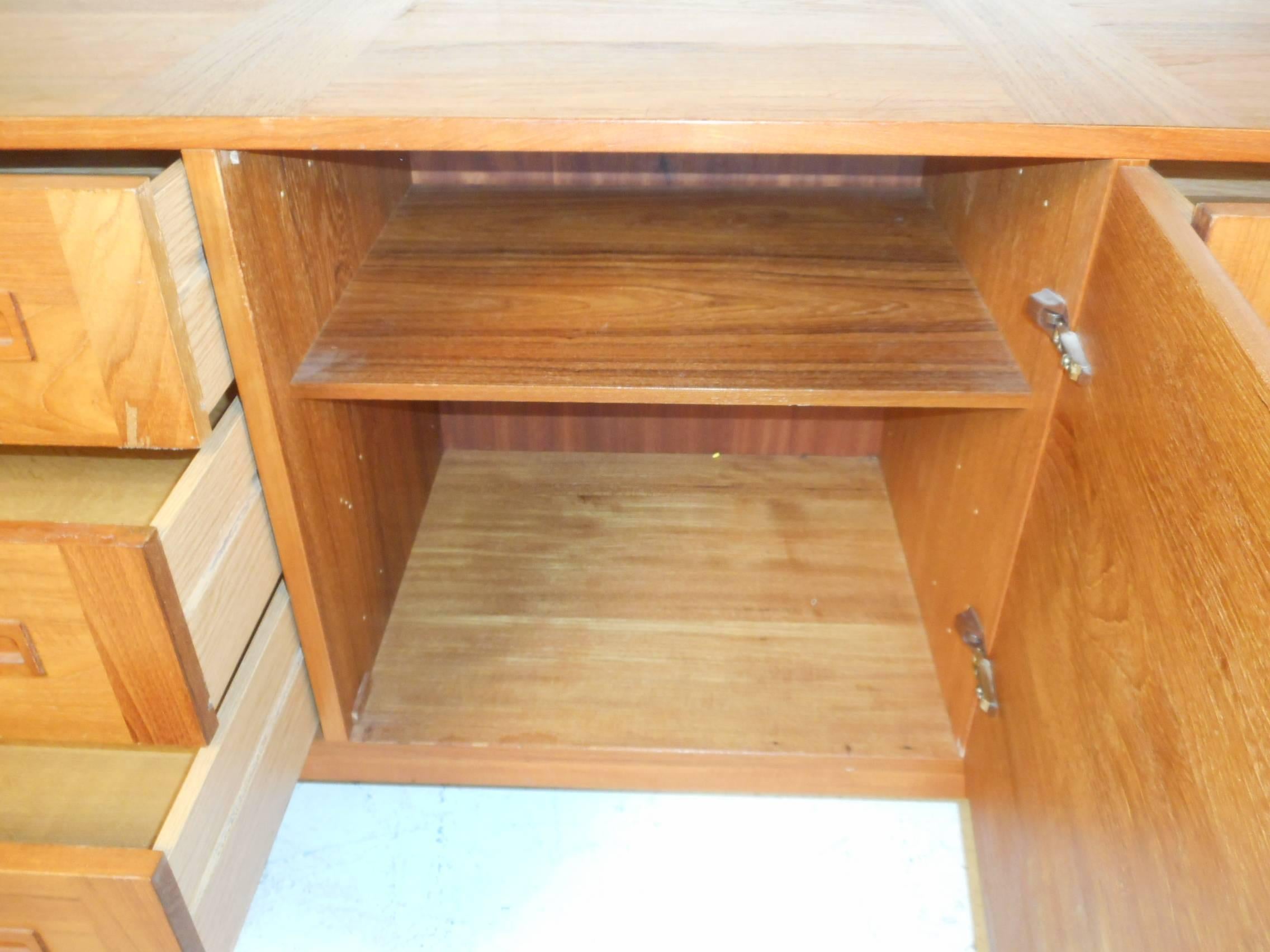 mid century modern teak credenza