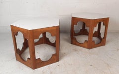 Italian Mid-Century Hexagonal End Tables