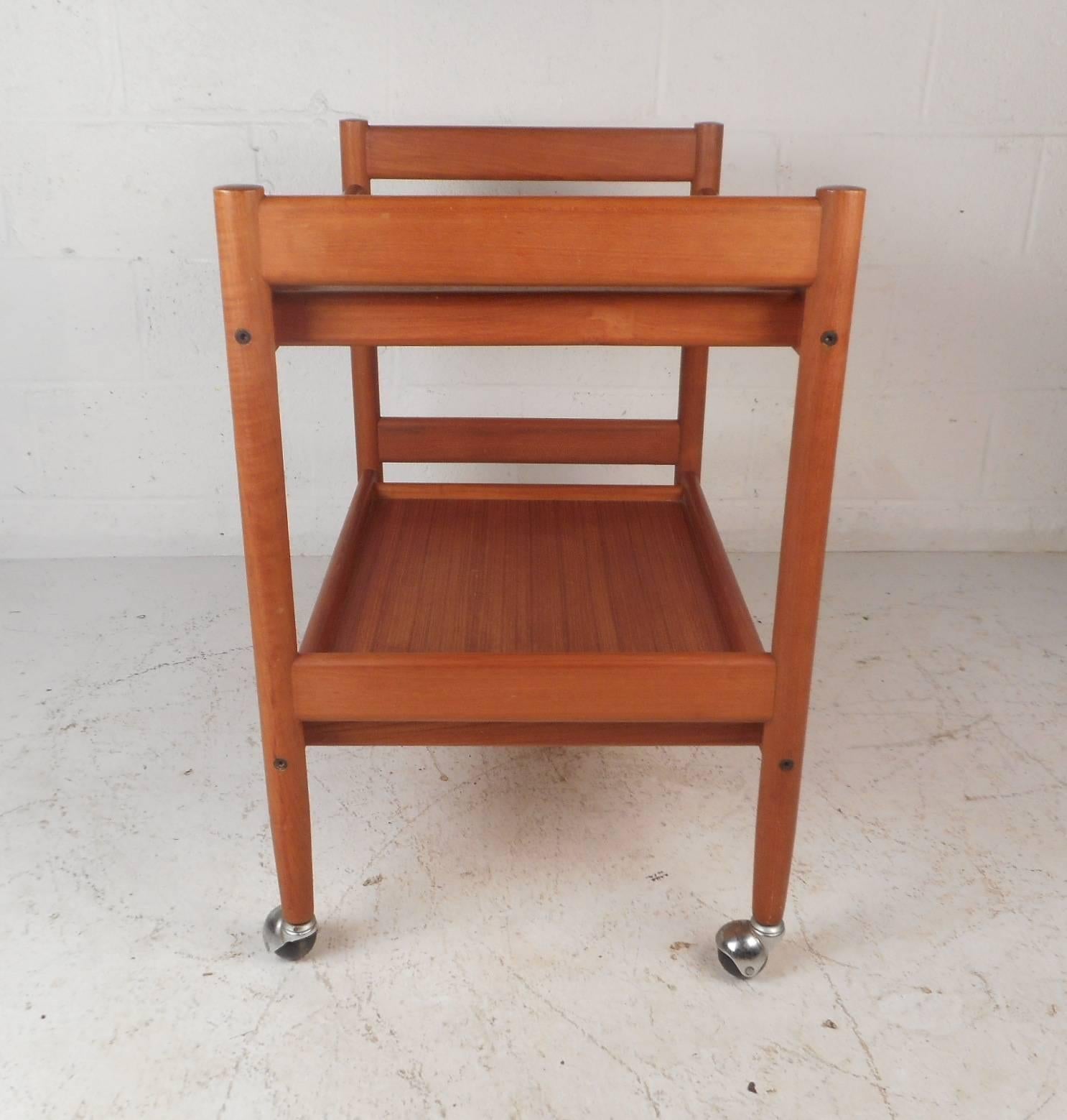 vintage teak bar cart