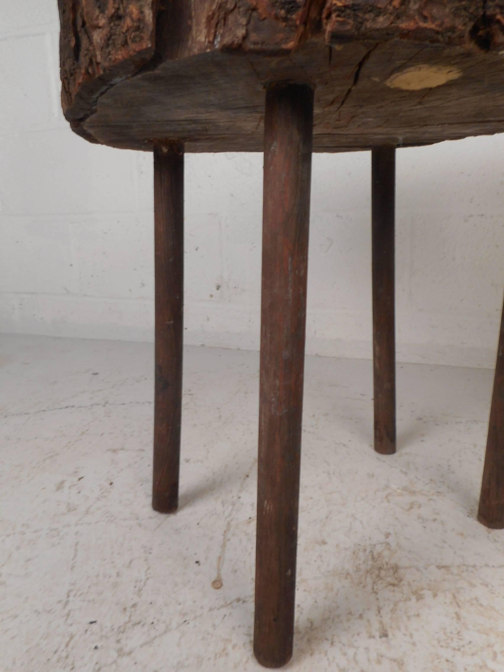 Mid-Century Modern Tree Slab End Table 1