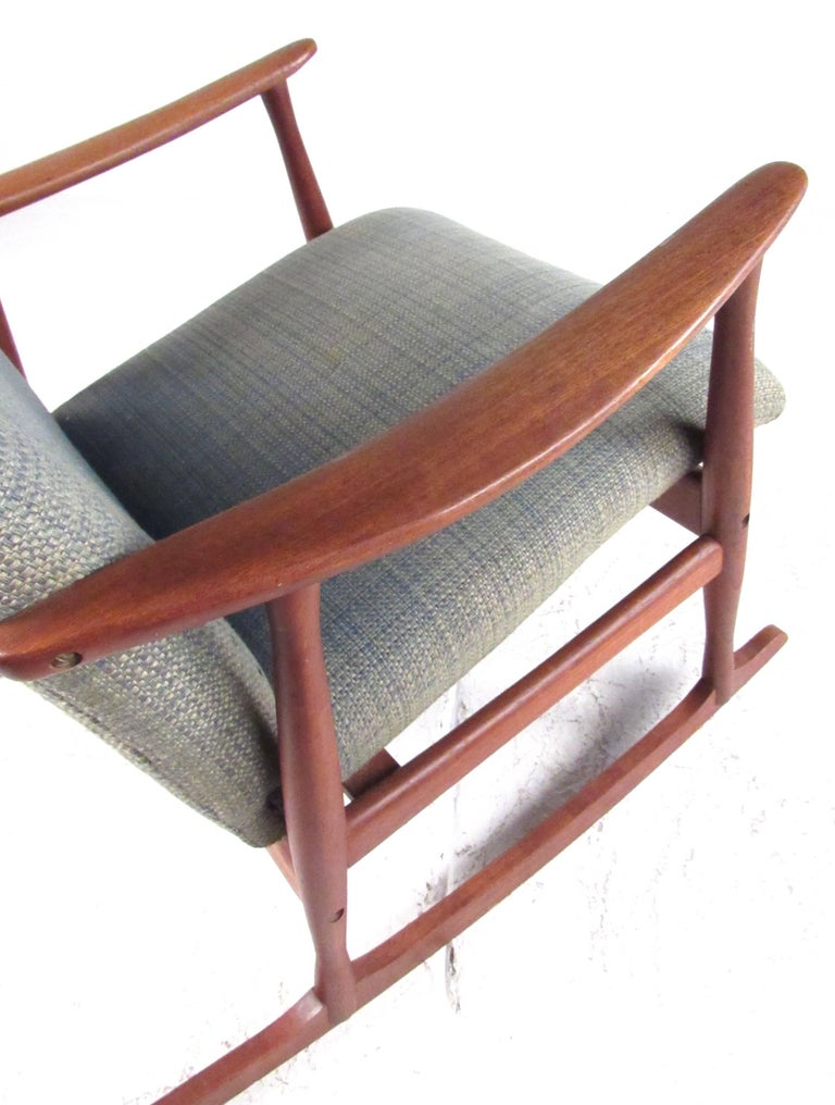 Classic MidCentury Danish Teak Rocking Chair For Sale at 1stDibs