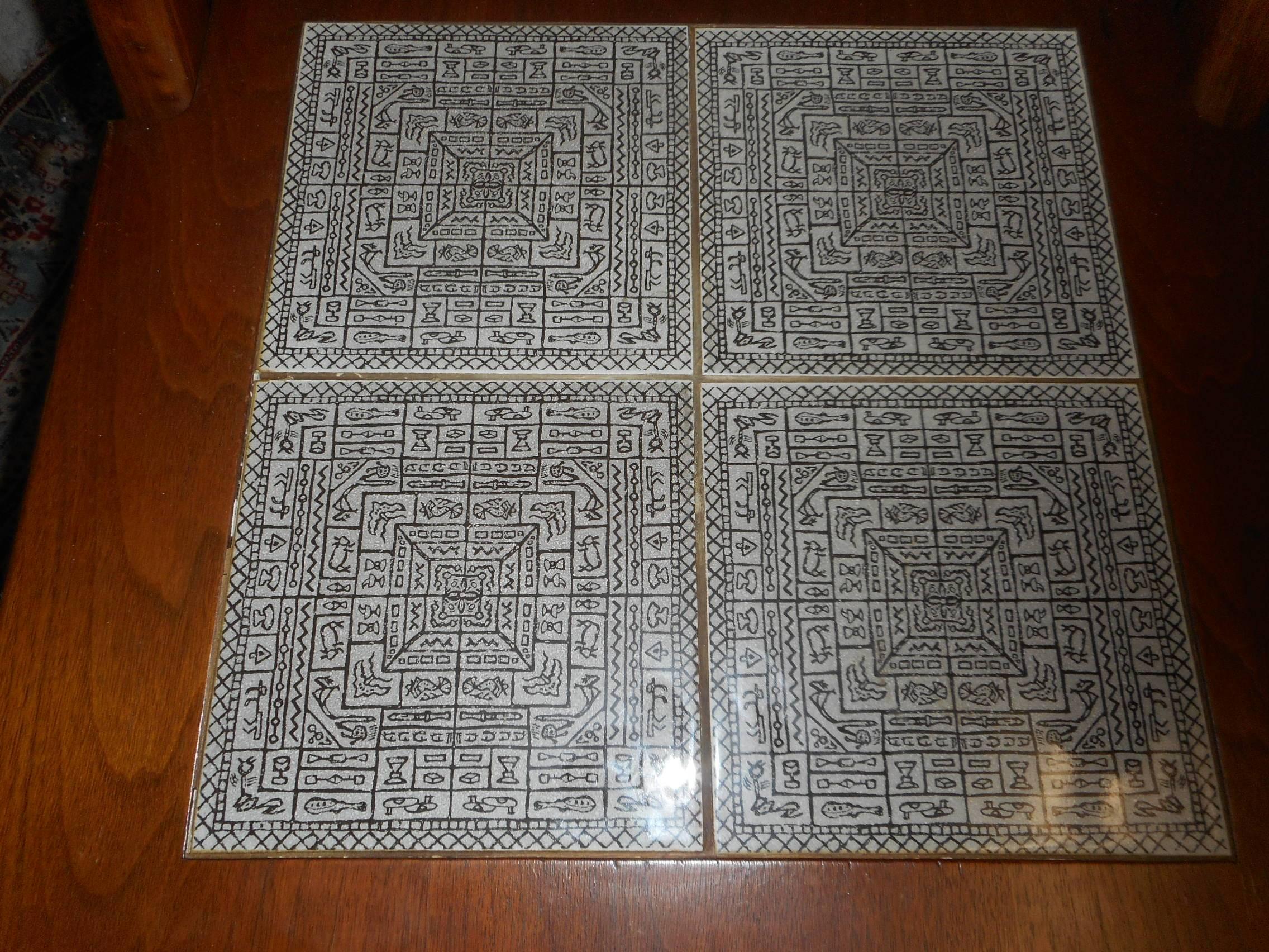 end table with tile inlay