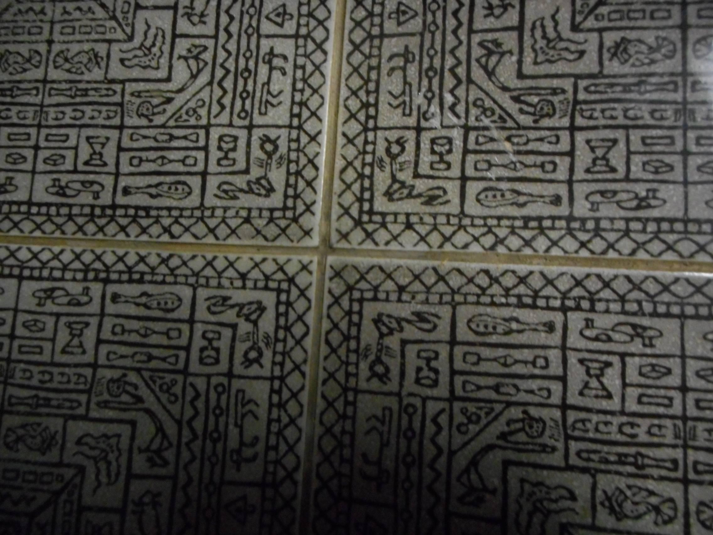 Late 20th Century Pair of Mid-Century Modern Two-Tier End Tables with Tile Inlay