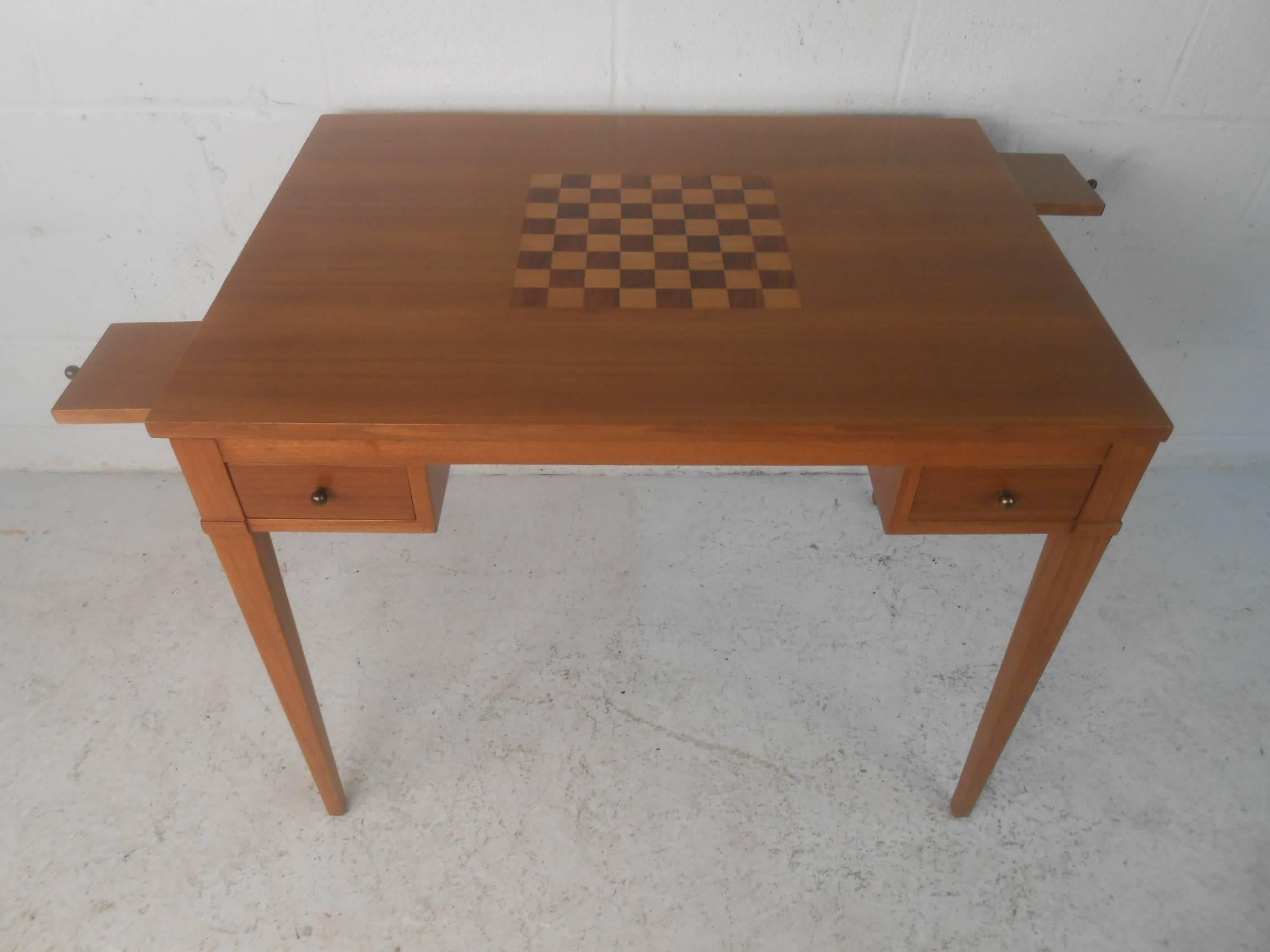 Mid-Century Modern Vintage Danish Teak Flip-Top Game Table or Desk