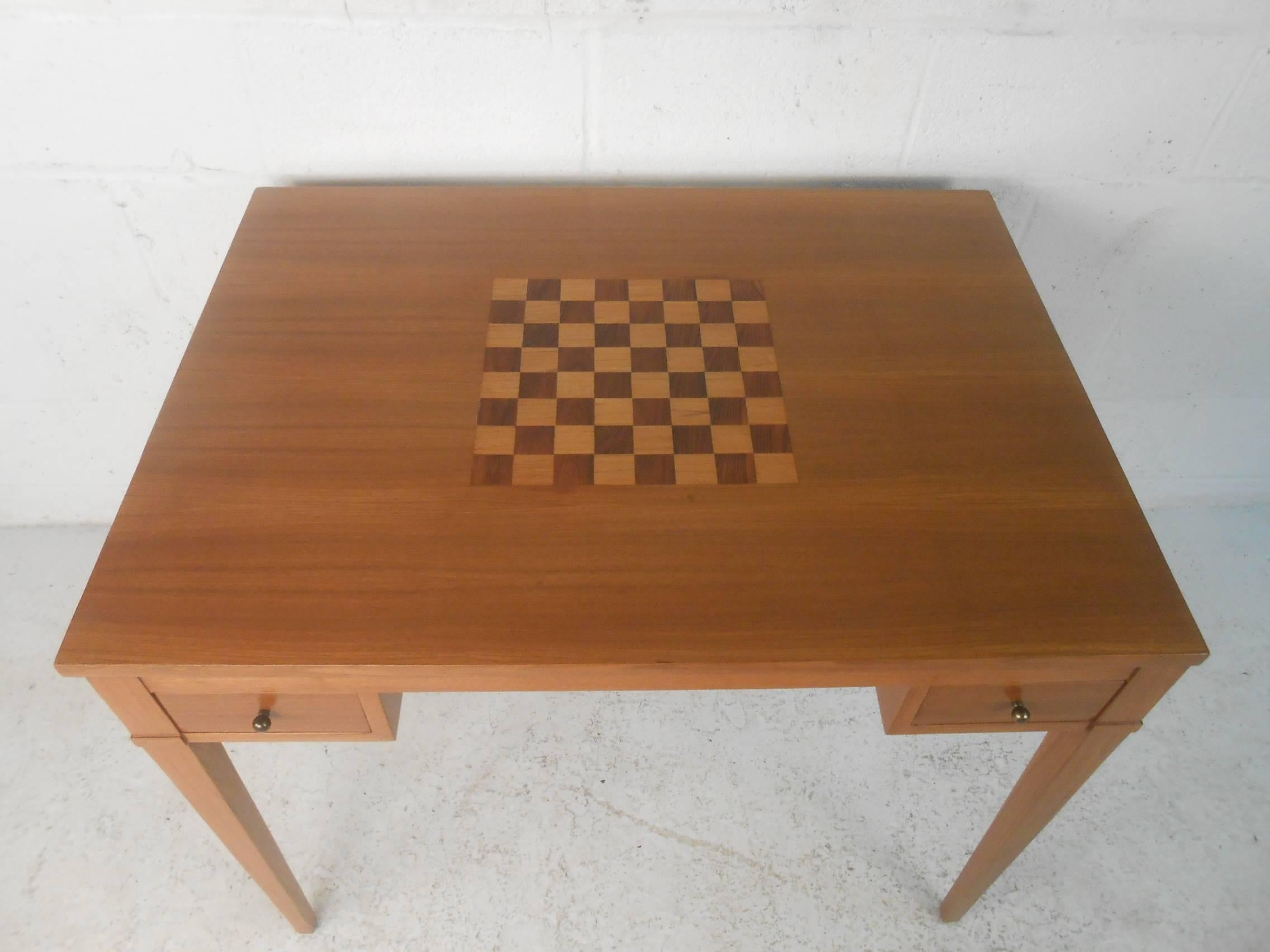 Vintage Danish Teak Flip-Top Game Table or Desk In Good Condition In Brooklyn, NY