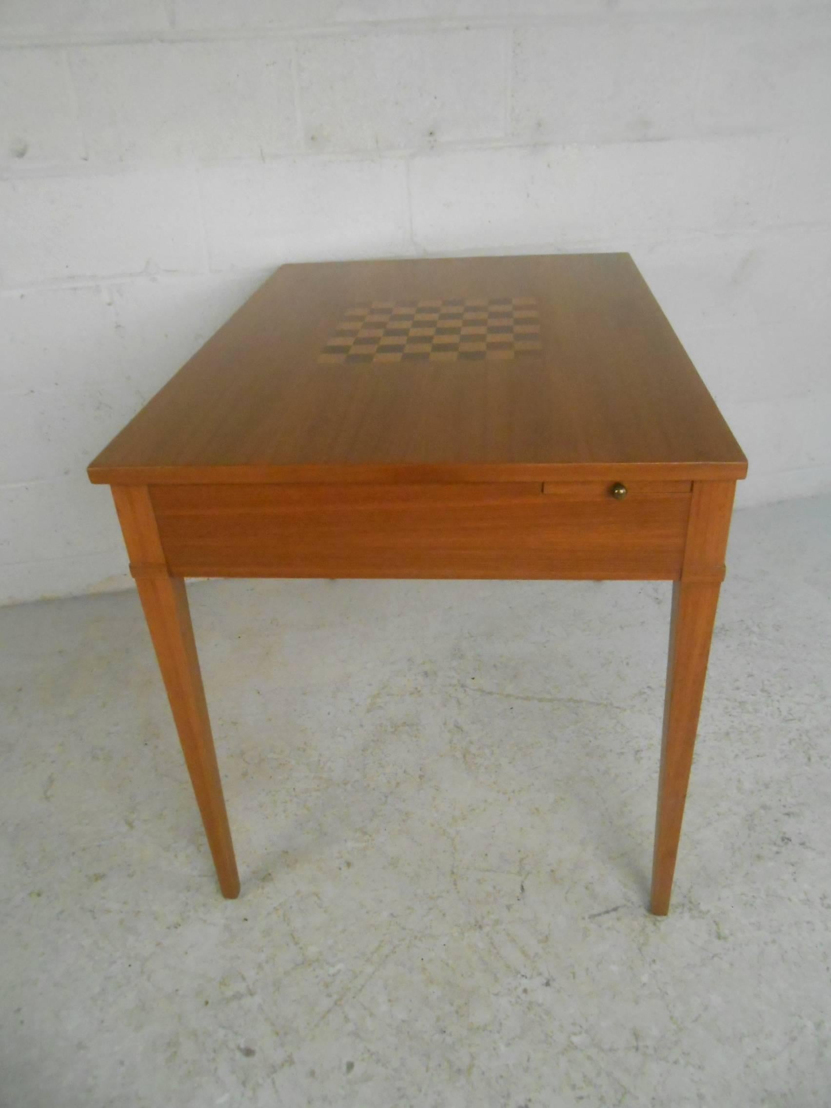 Late 20th Century Vintage Danish Teak Flip-Top Game Table or Desk