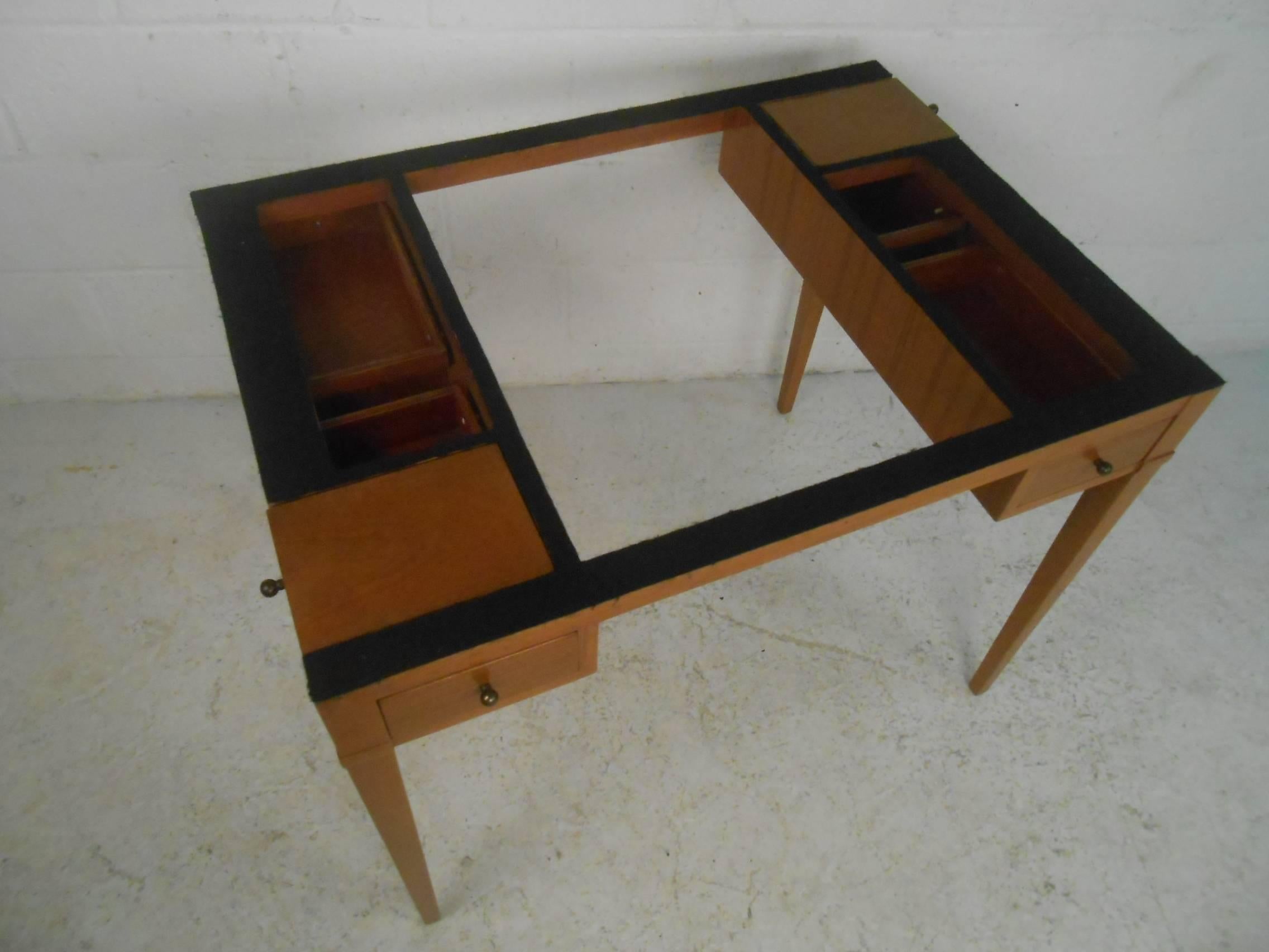Vintage Danish Teak Flip-Top Game Table or Desk 2