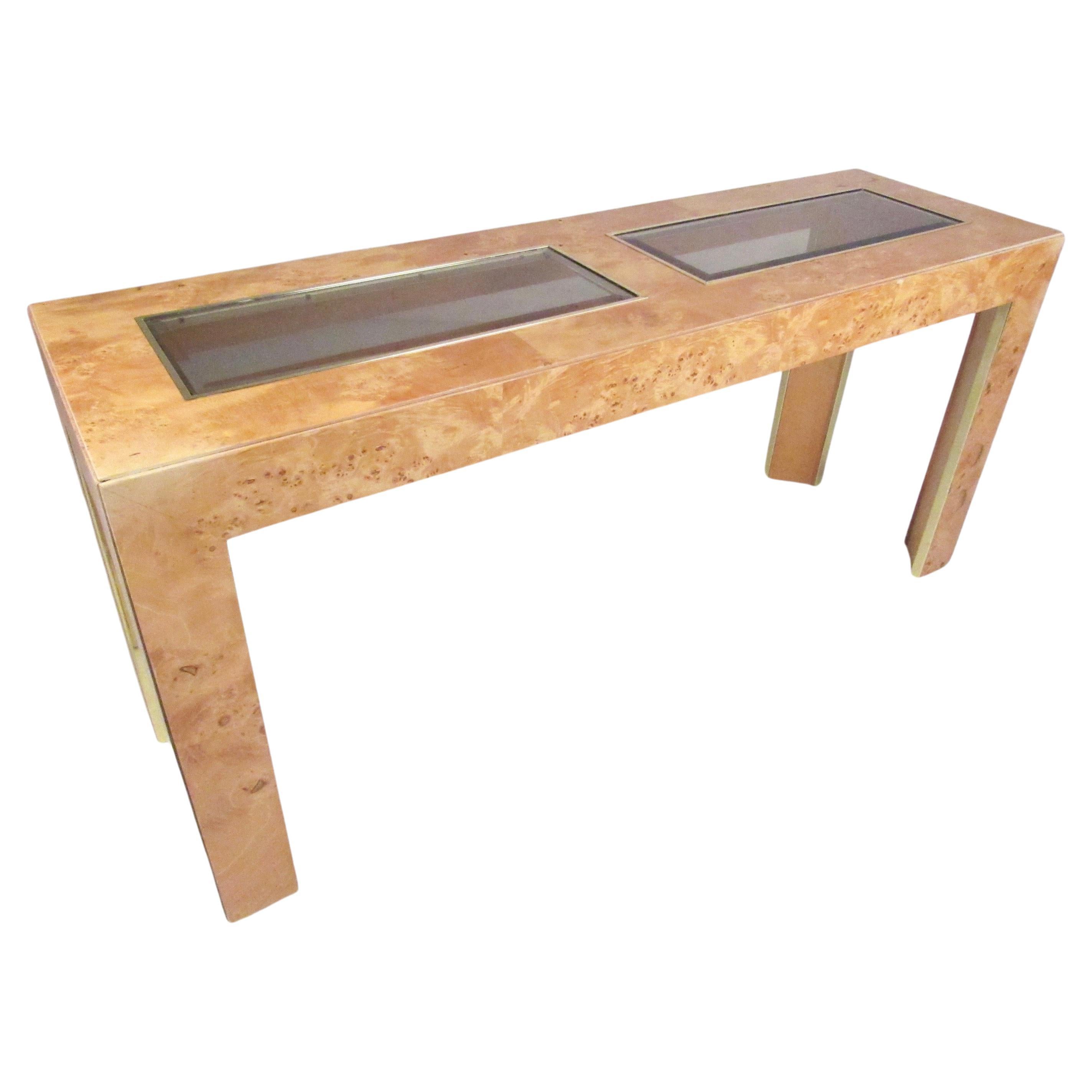   Burl Mid-Century Console Table by Thomasville