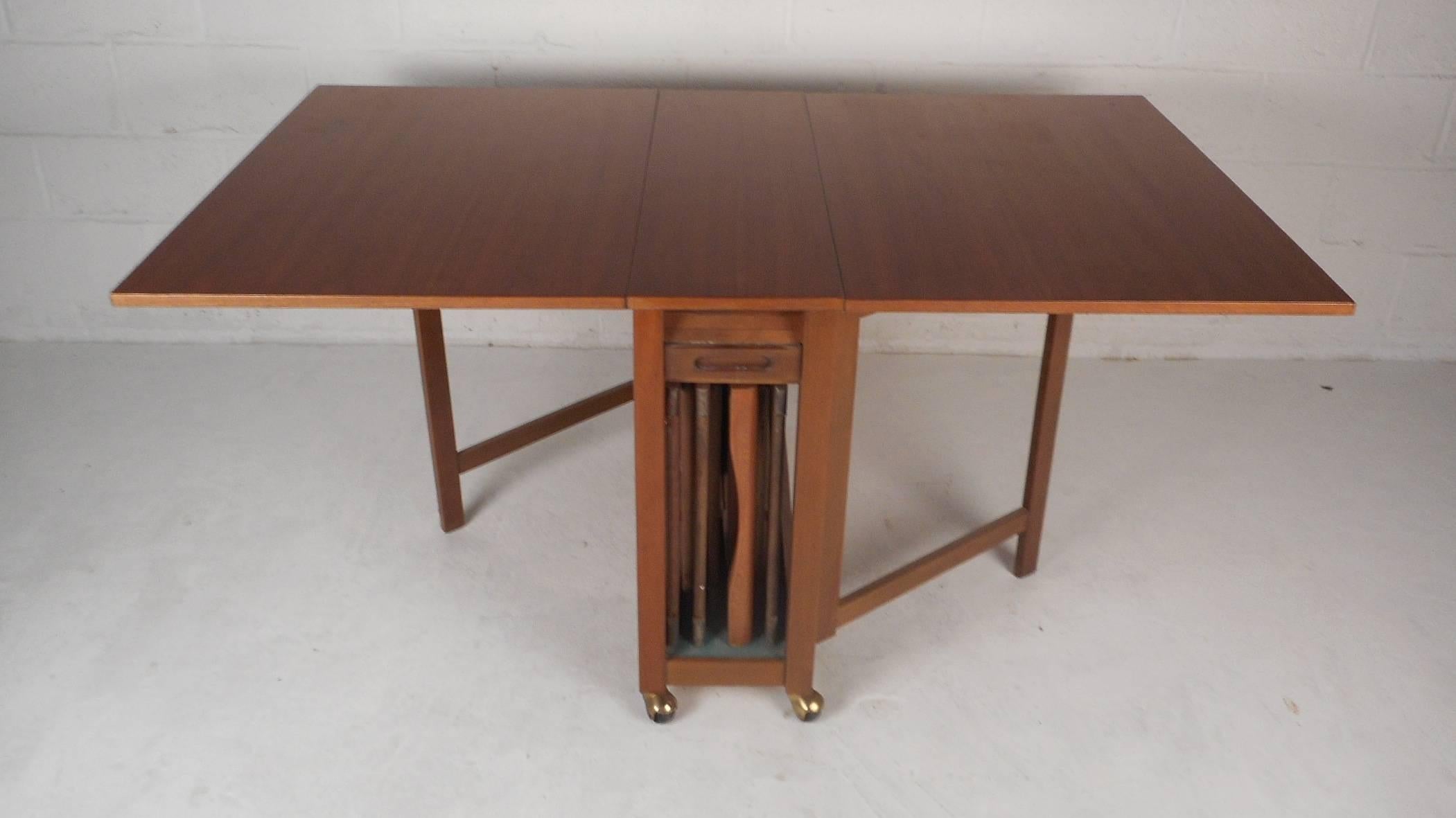 mid century modern drop leaf table