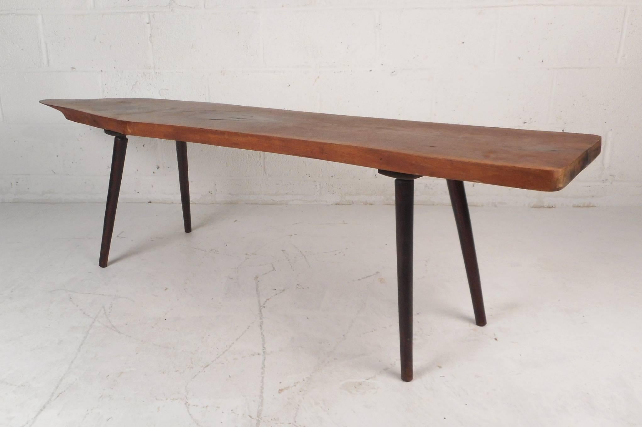 Late 20th Century Mid-Century Modern Tree Slab Coffee Table For Sale