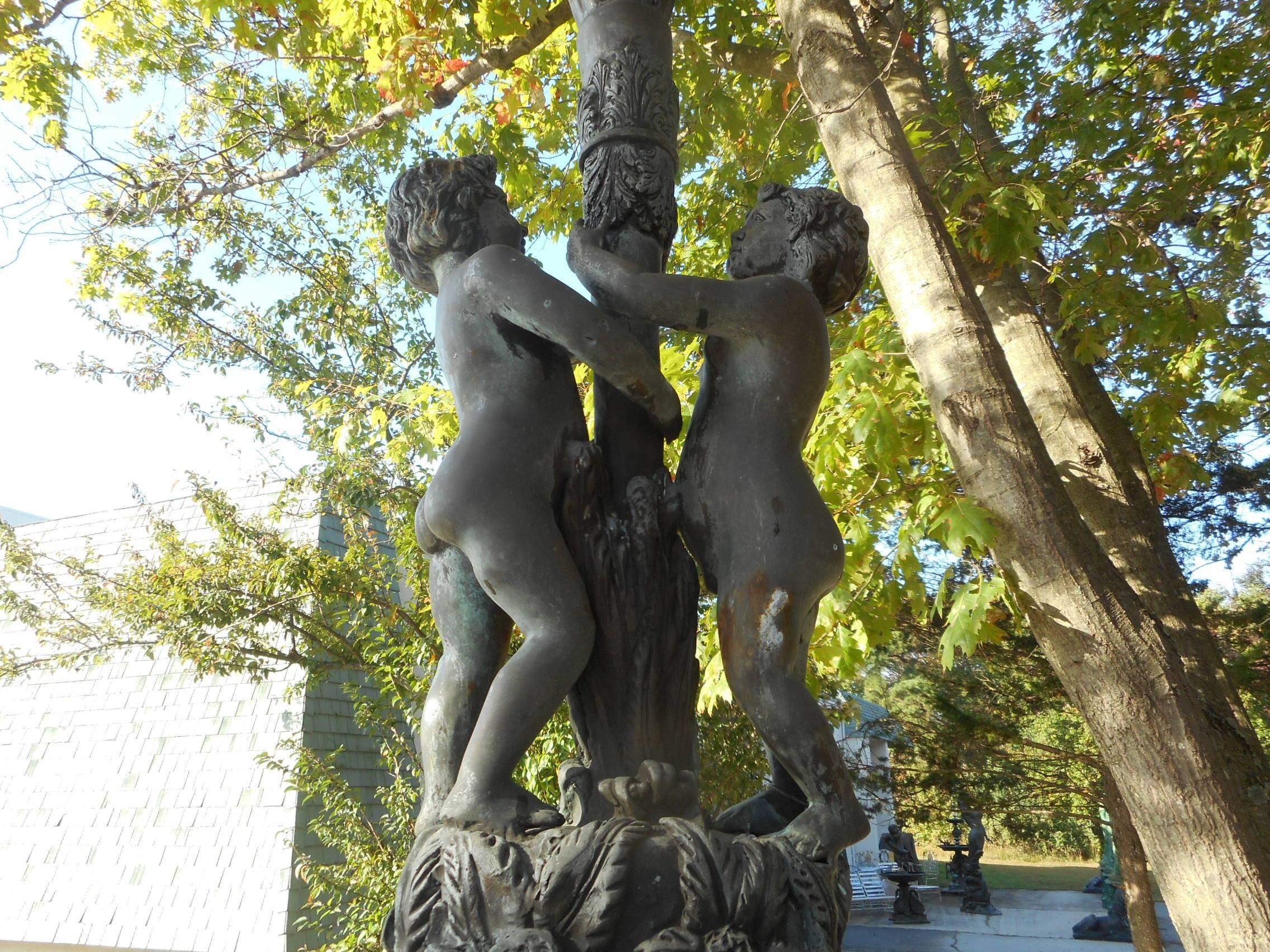 Impressive Bronze Fountain with Cherubs 2