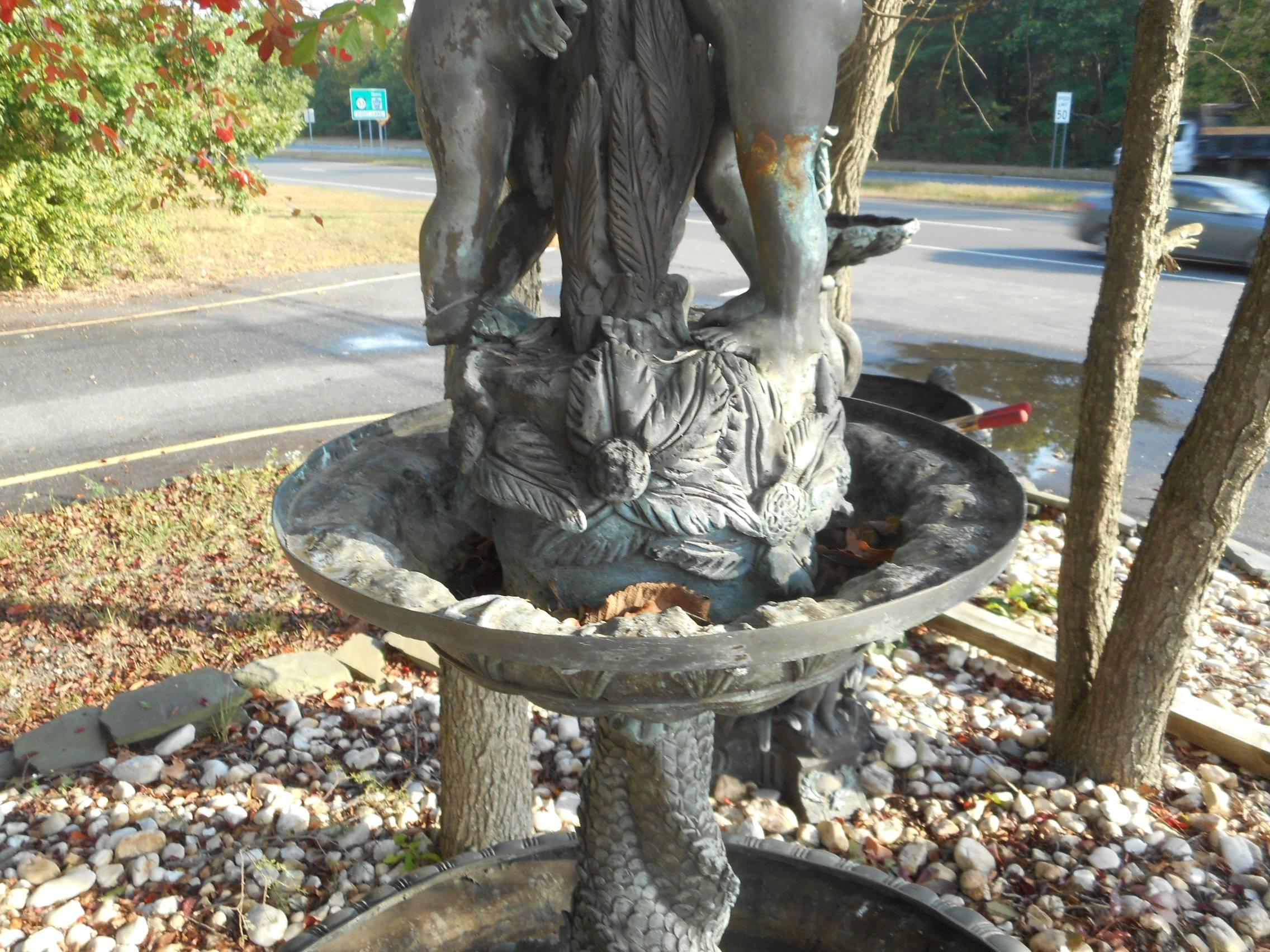 Impressive Bronze Fountain with Cherubs 5