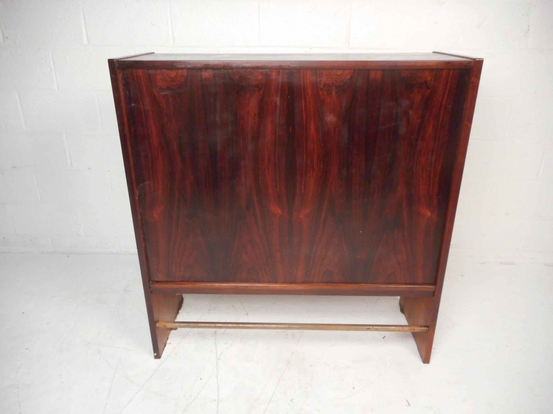 Leather Mid-Century Modern Danish Rosewood Bar by Heltborg Møbler