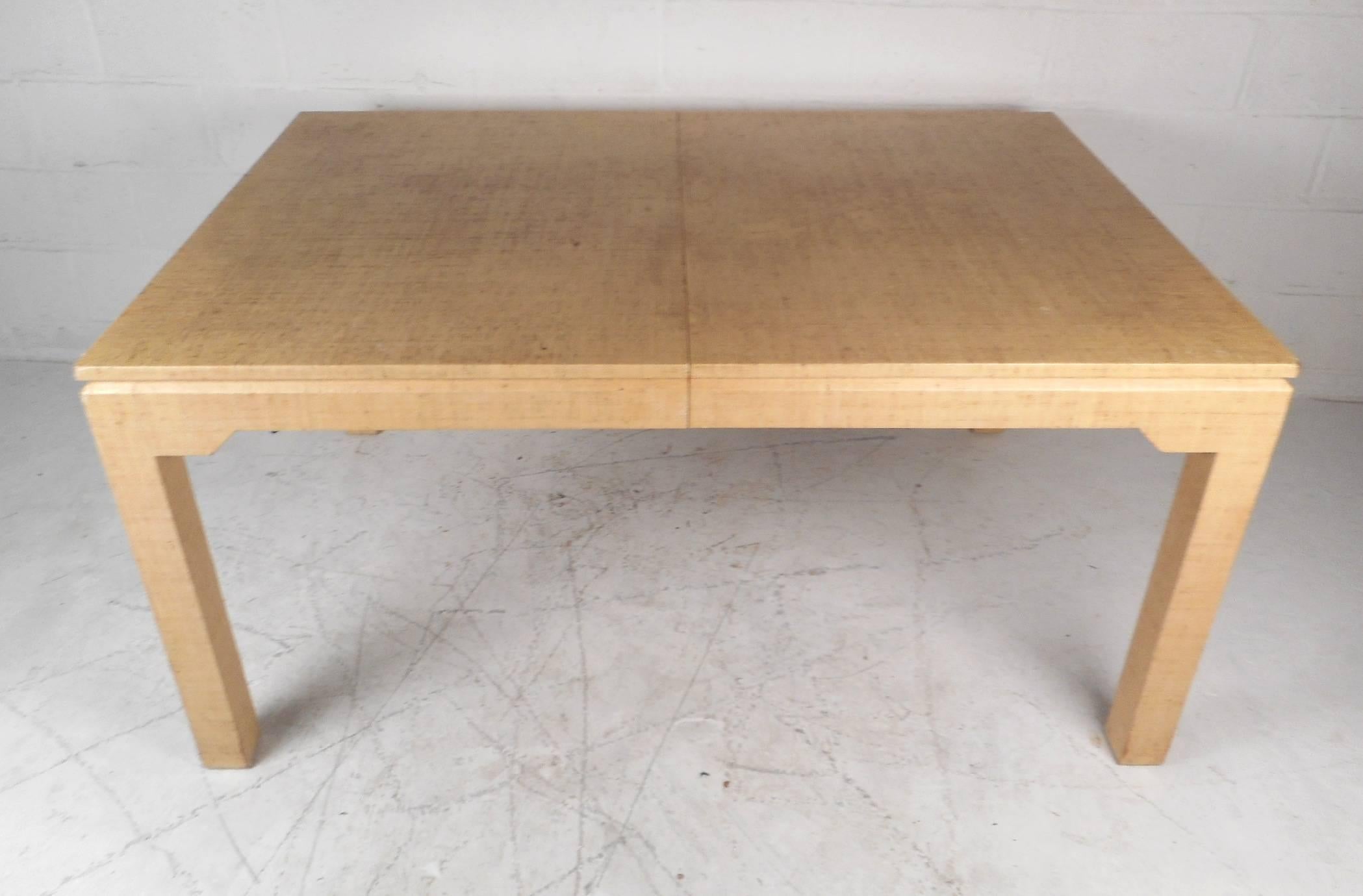 Mid-Century Modern Grass Cloth Dining Table by Karl Springer In Good Condition In Brooklyn, NY