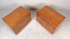Pair of Mid-Century Modern Burl Nightstands by Milo Baughman
