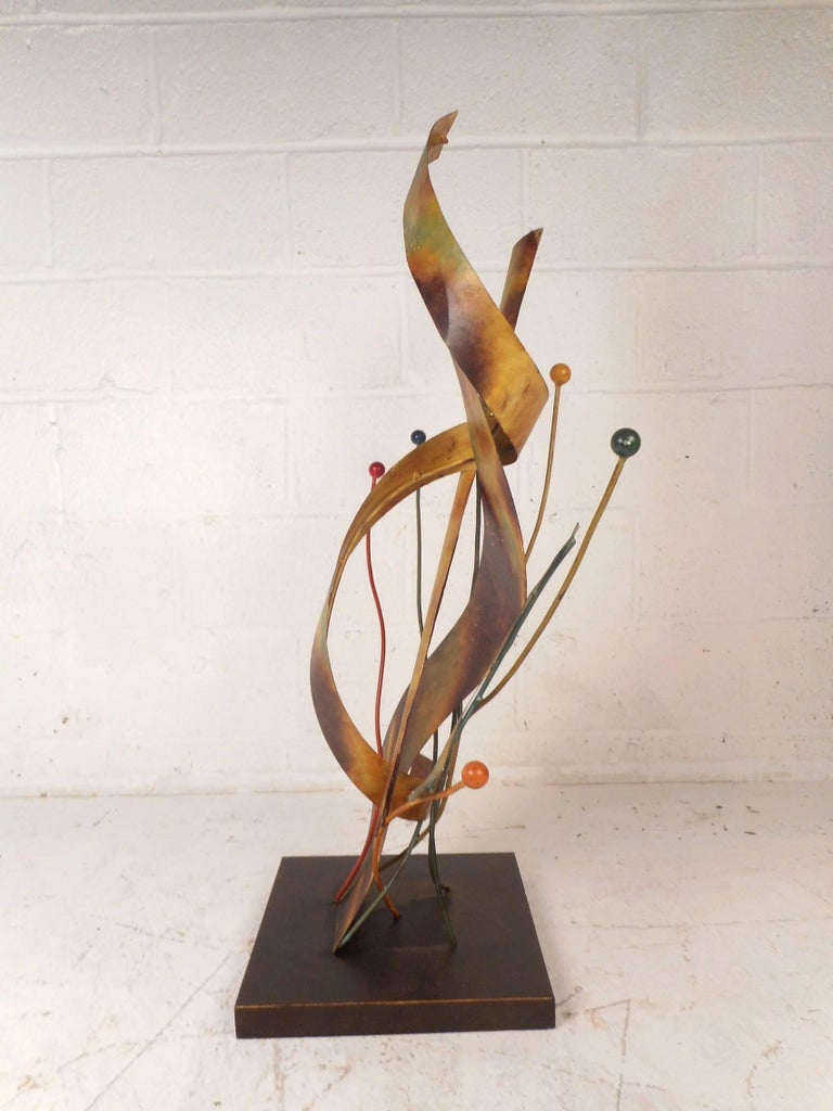 MidCentury Modern Metal Sculpture Art For Sale at 1stDibs