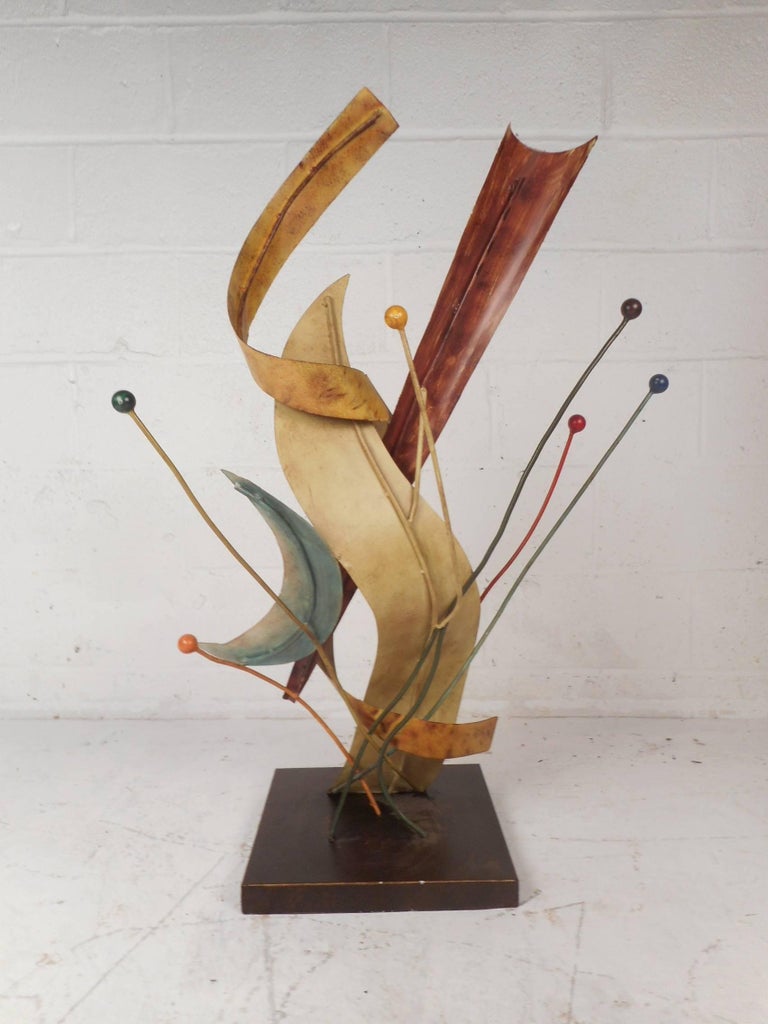 MidCentury Modern Metal Sculpture Art For Sale at 1stDibs