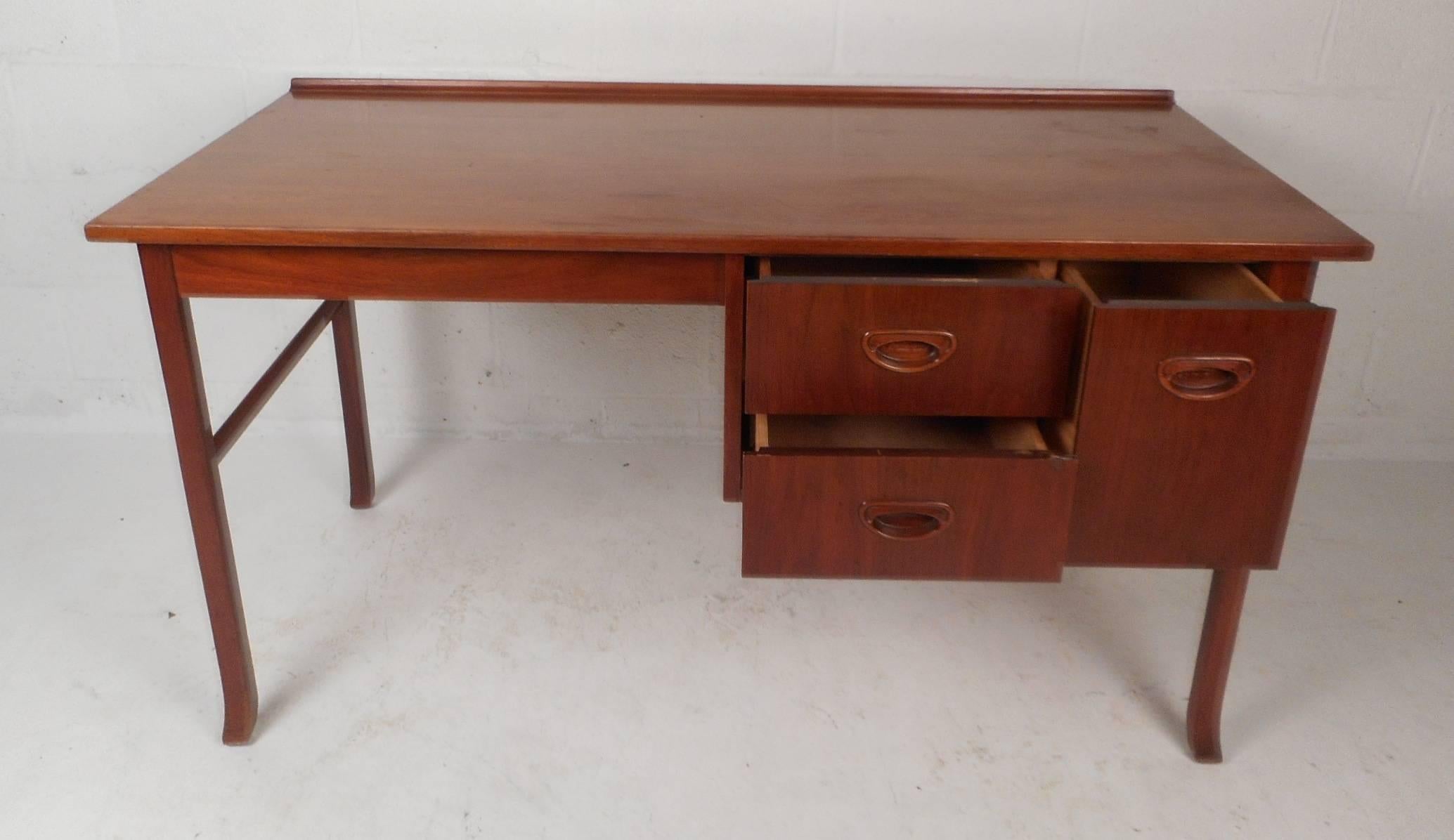 20th Century Mid-Century Modern Danish Teak Desk For Sale