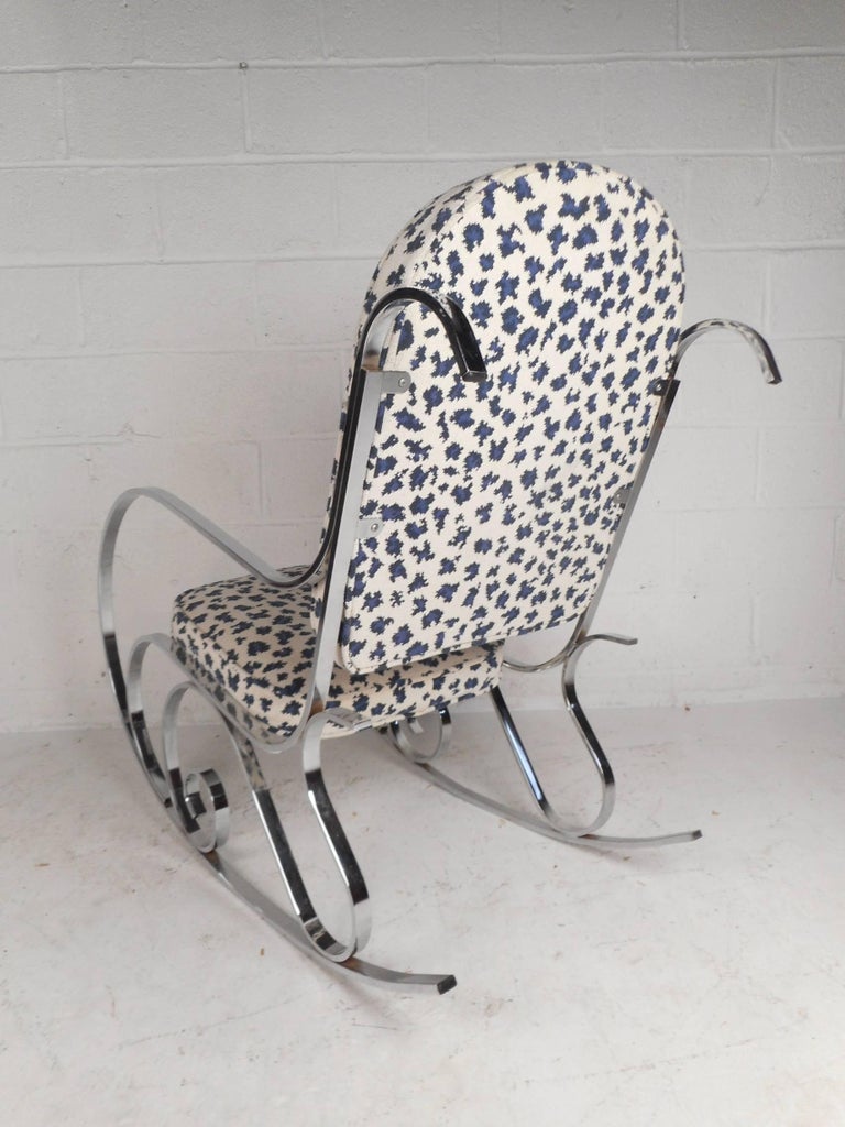 Mid-Century Modern French Rocking Chair with a Chrome Base For Sale at ...