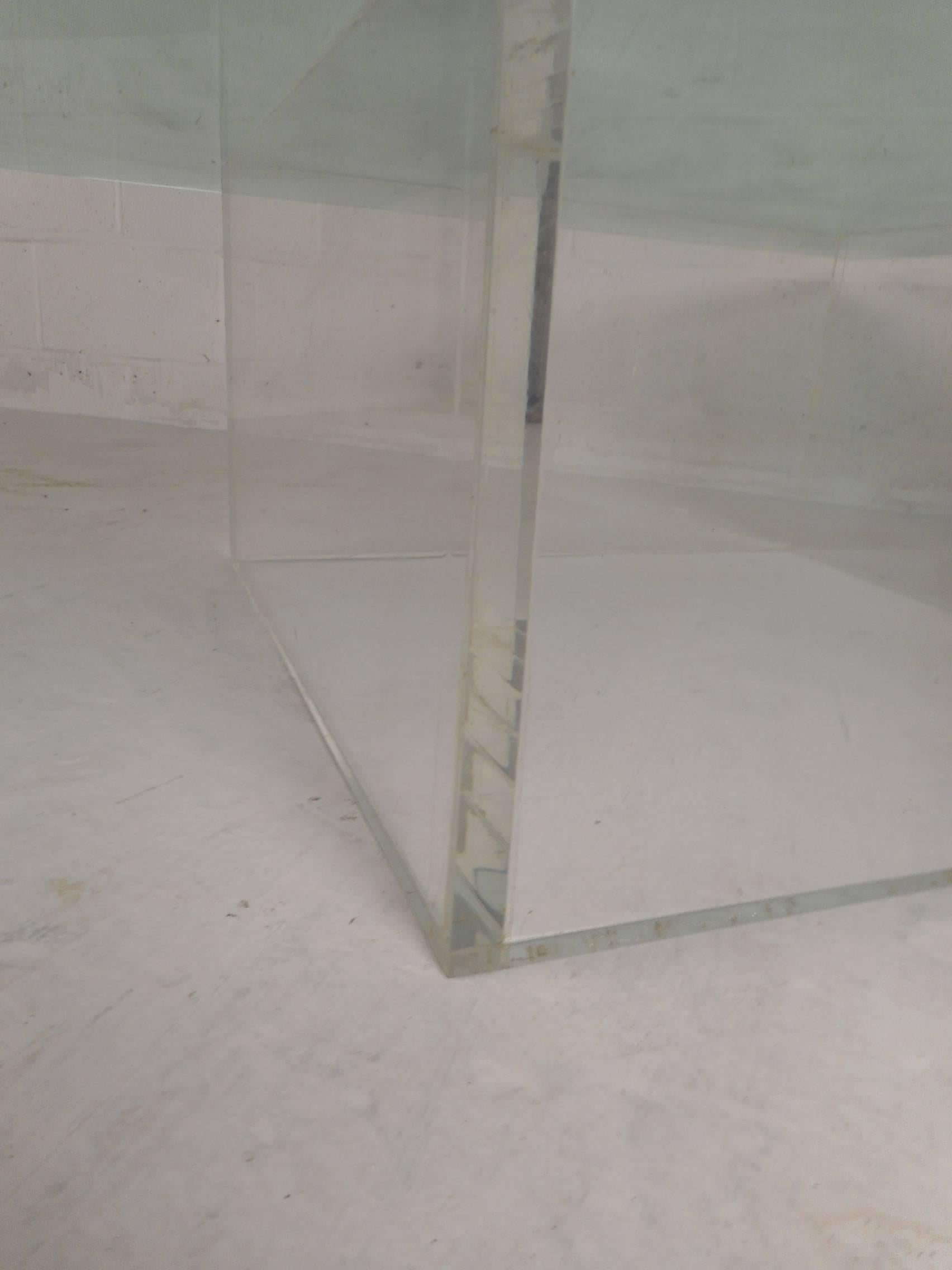 Mid-Century Modern Lucite and Glass Coffee Table 2