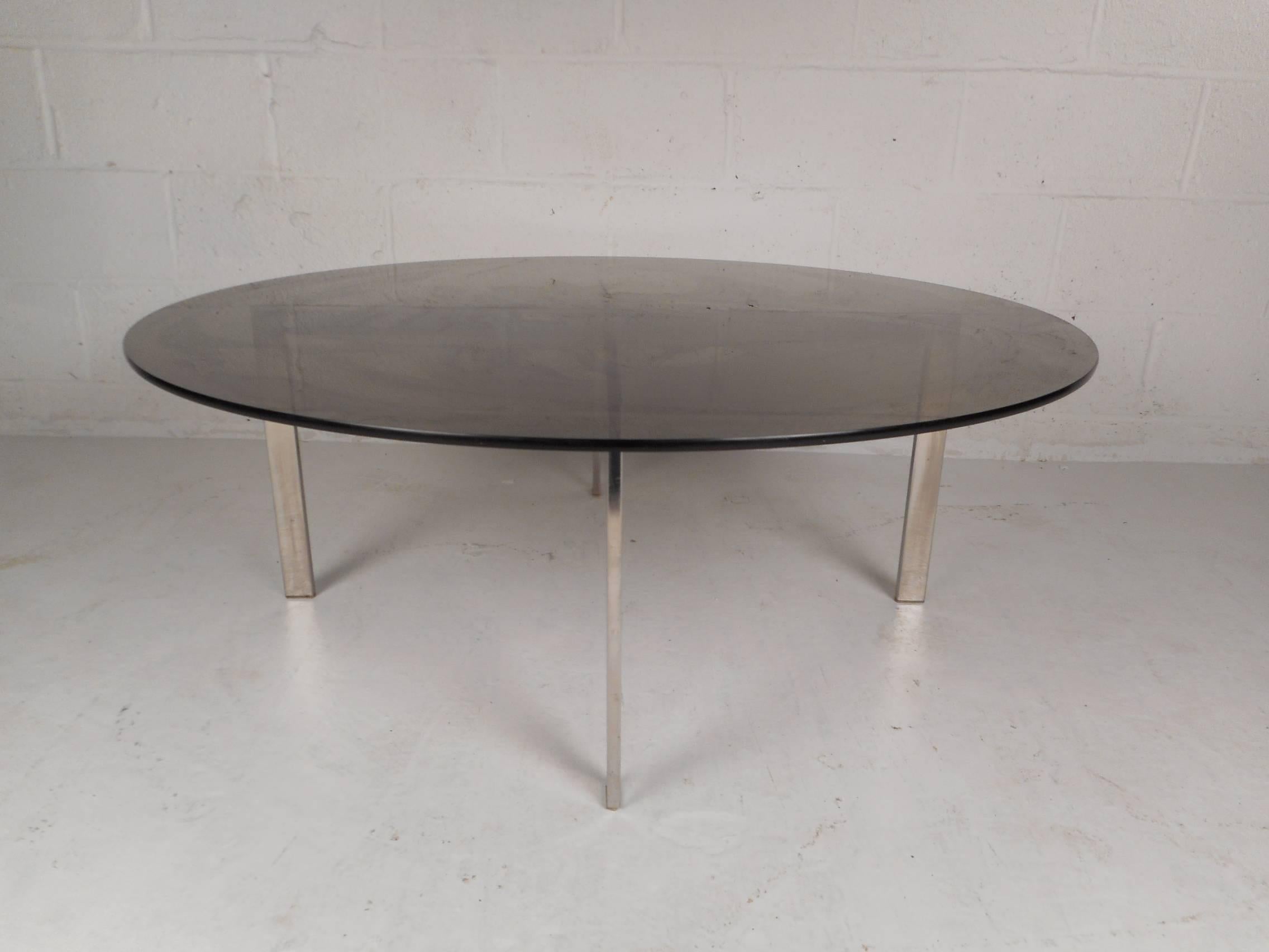 Mid-Century Modern Round Coffee Table with a 