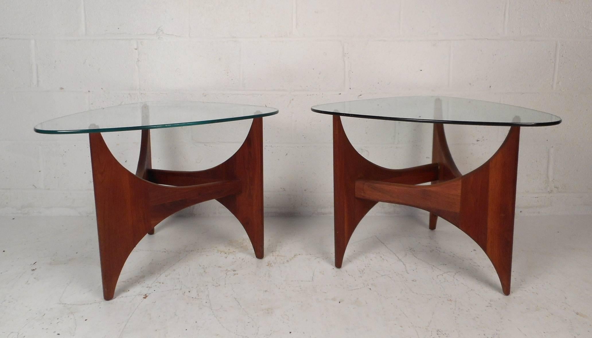 American Pair of Mid-Century Modern Triangular End Tables by Adrian Pearsall