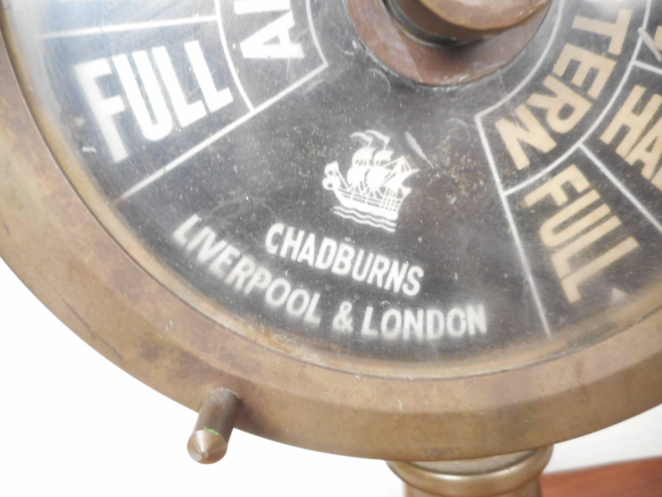 Vintage Brass Ship Telegraph by Chadburns Liverpool and London Bon état à Brooklyn, NY