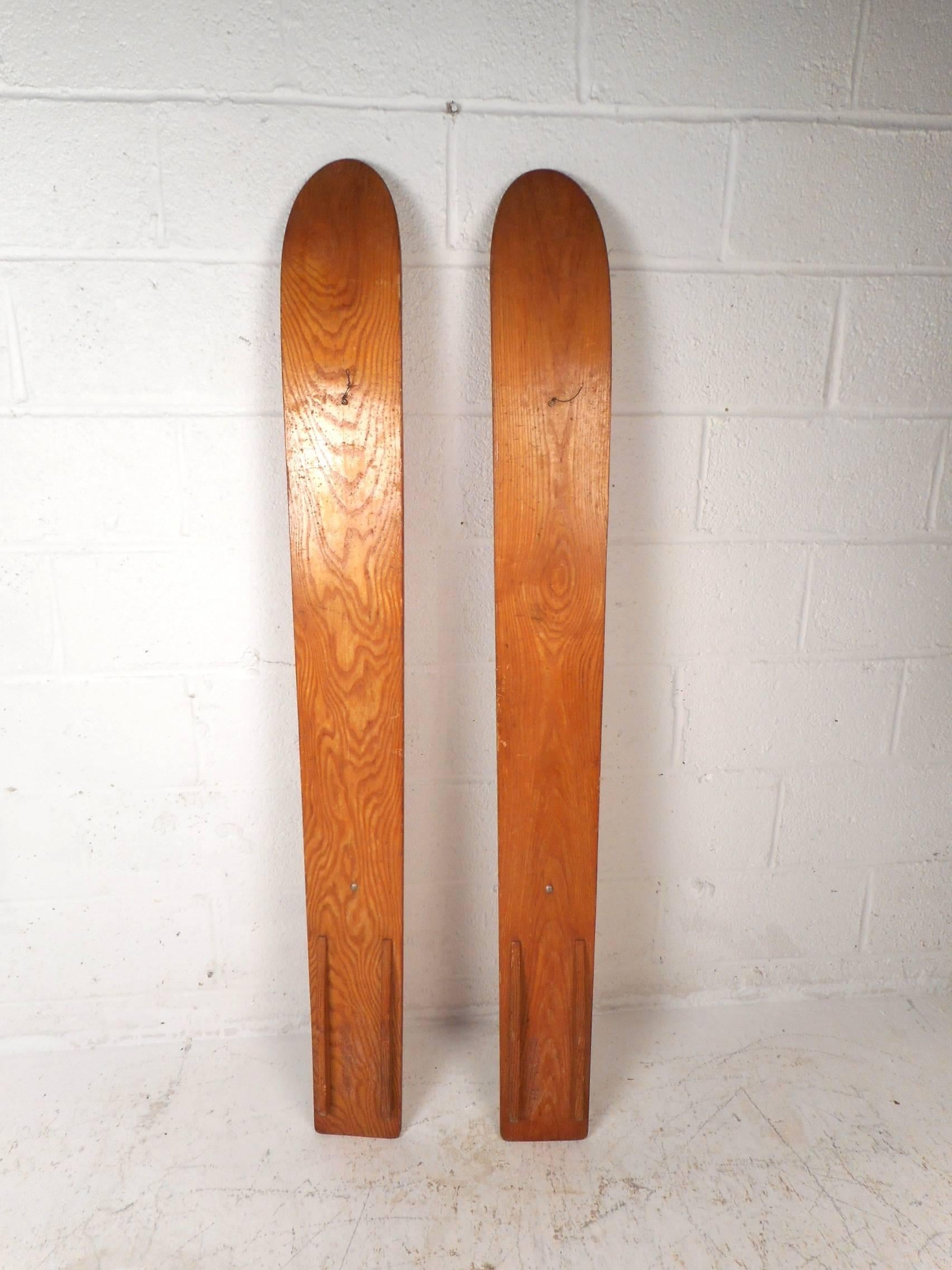 Unique Pair of Vintage Decorative Water Skis by Aqua Wood Products at