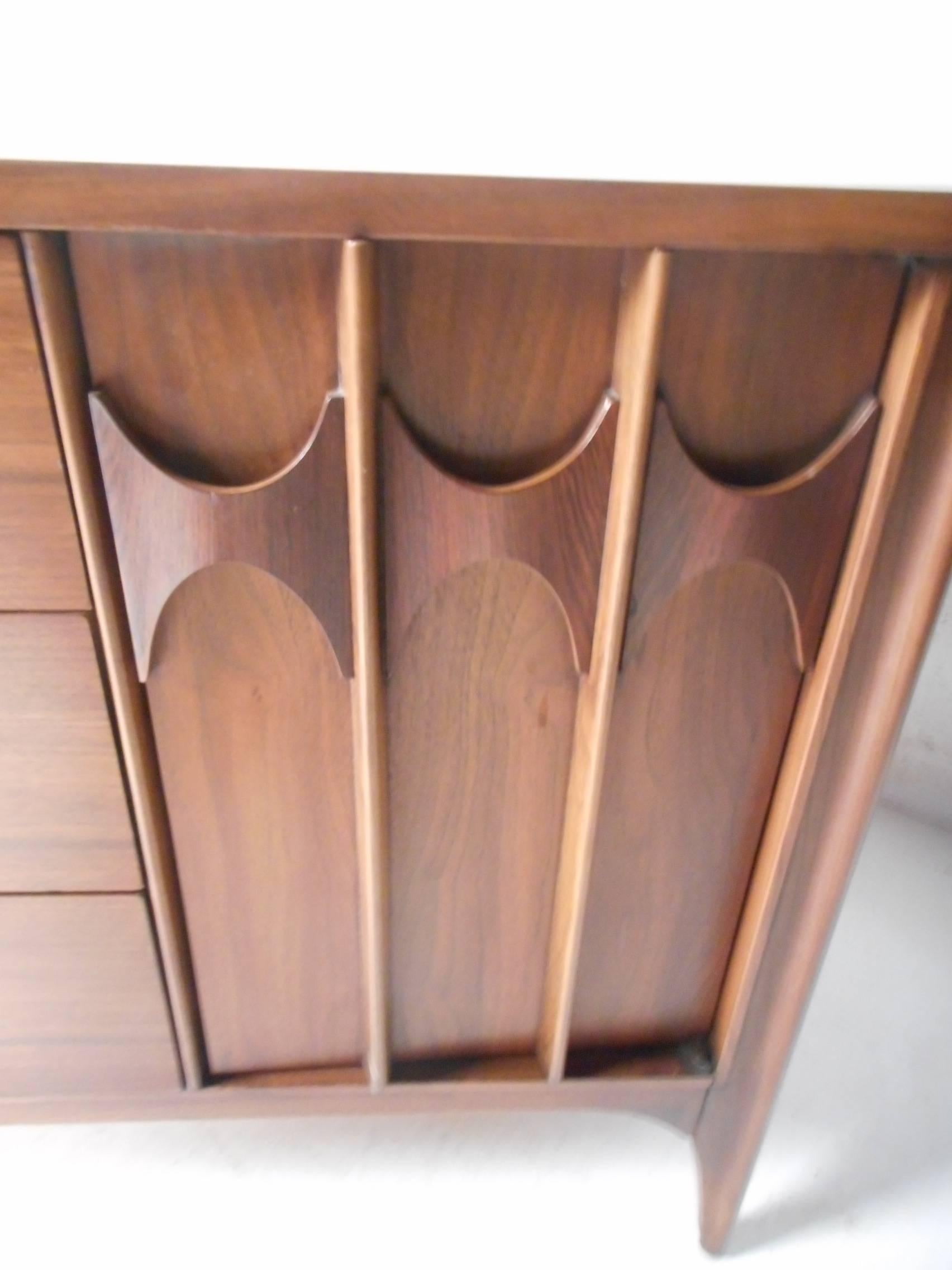 Mid-Century Modern Broyhill Brasilia Style Walnut Dresser 1