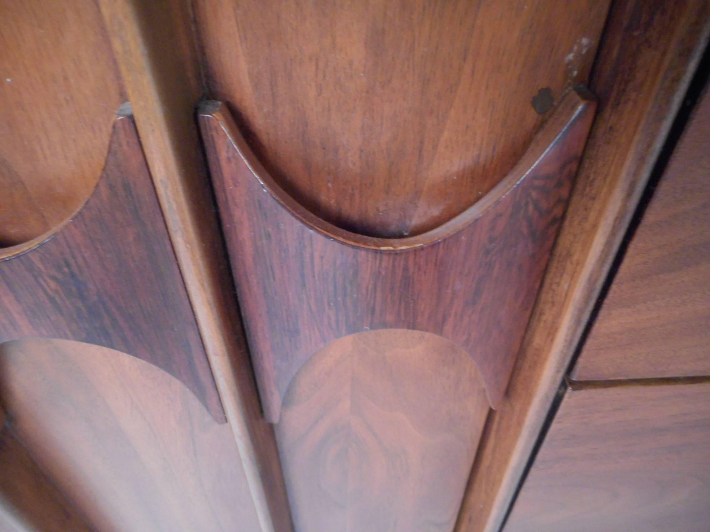 Mid-Century Modern Broyhill Brasilia Style Walnut Dresser 2