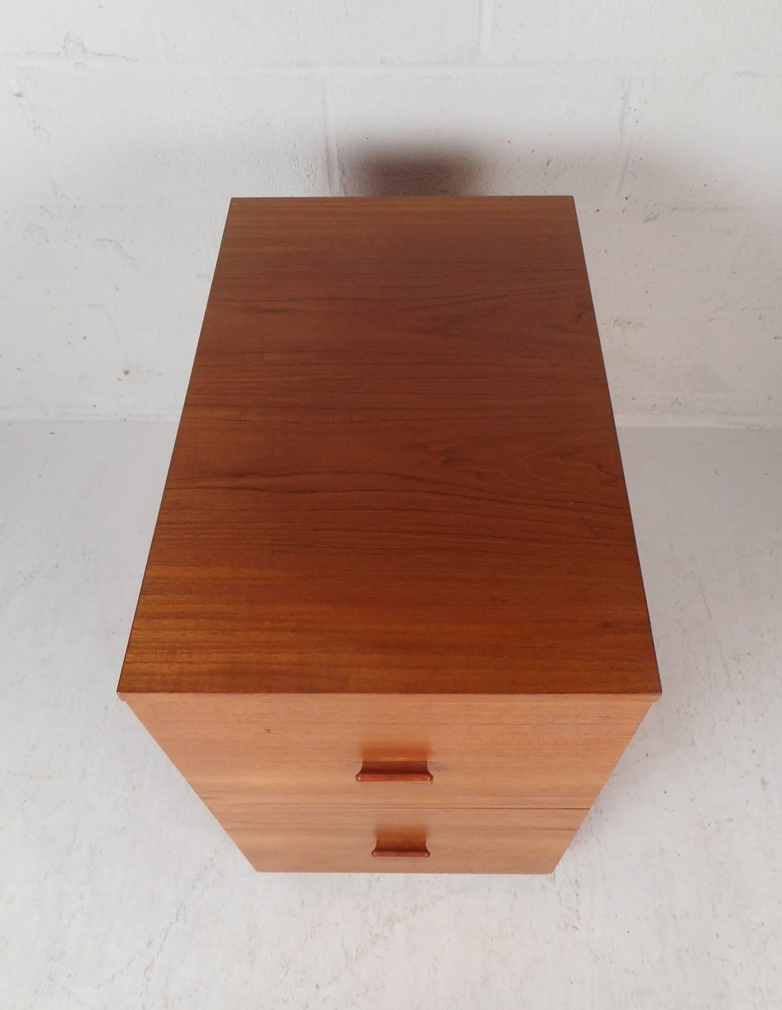 teak filing cabinet