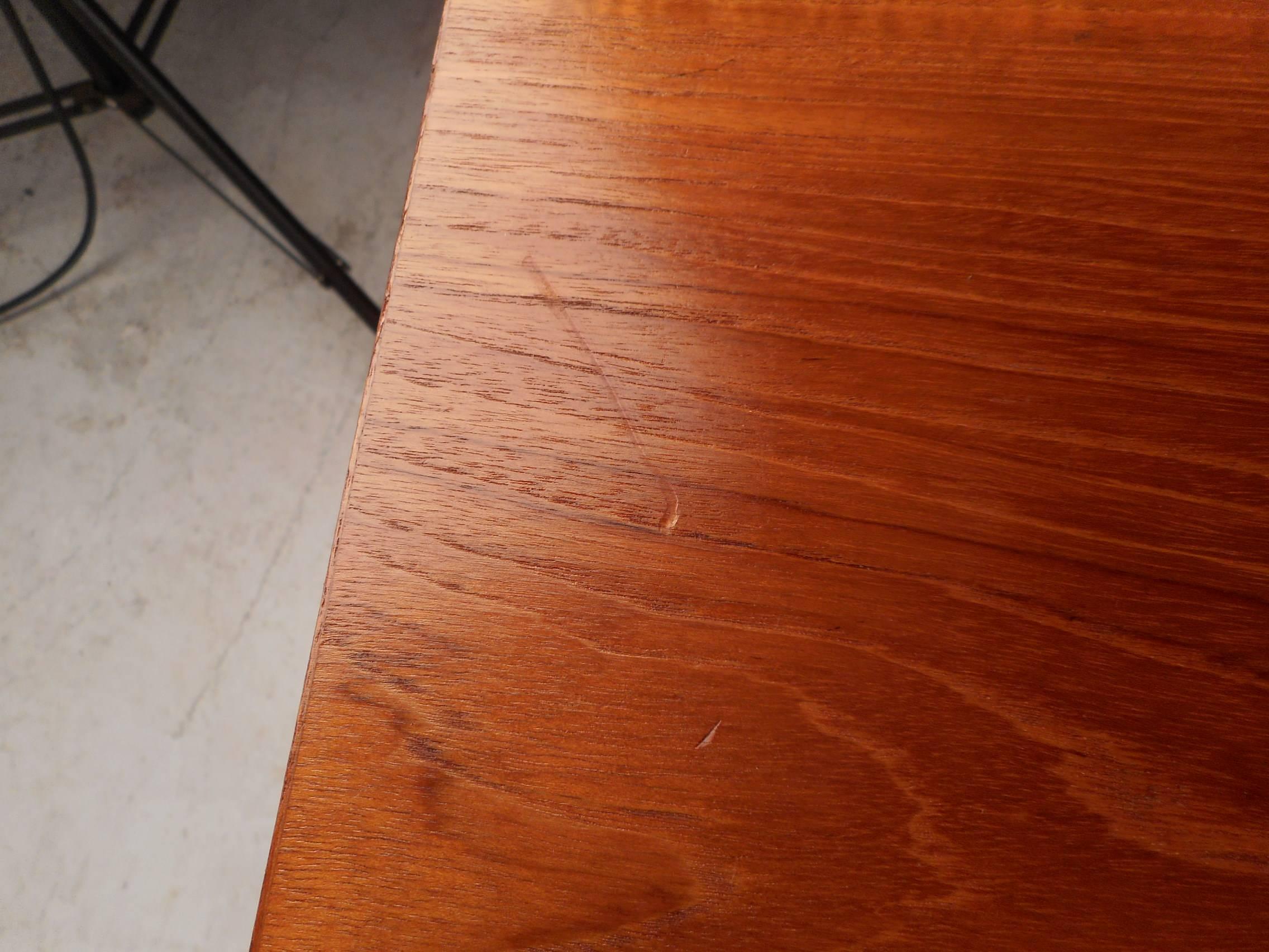 Mid-Century Modern Small Teak Rolling File Cabinet 2