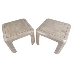 Pair of Tessellated Stone Lamp Tables in the Style of Maitland Smith