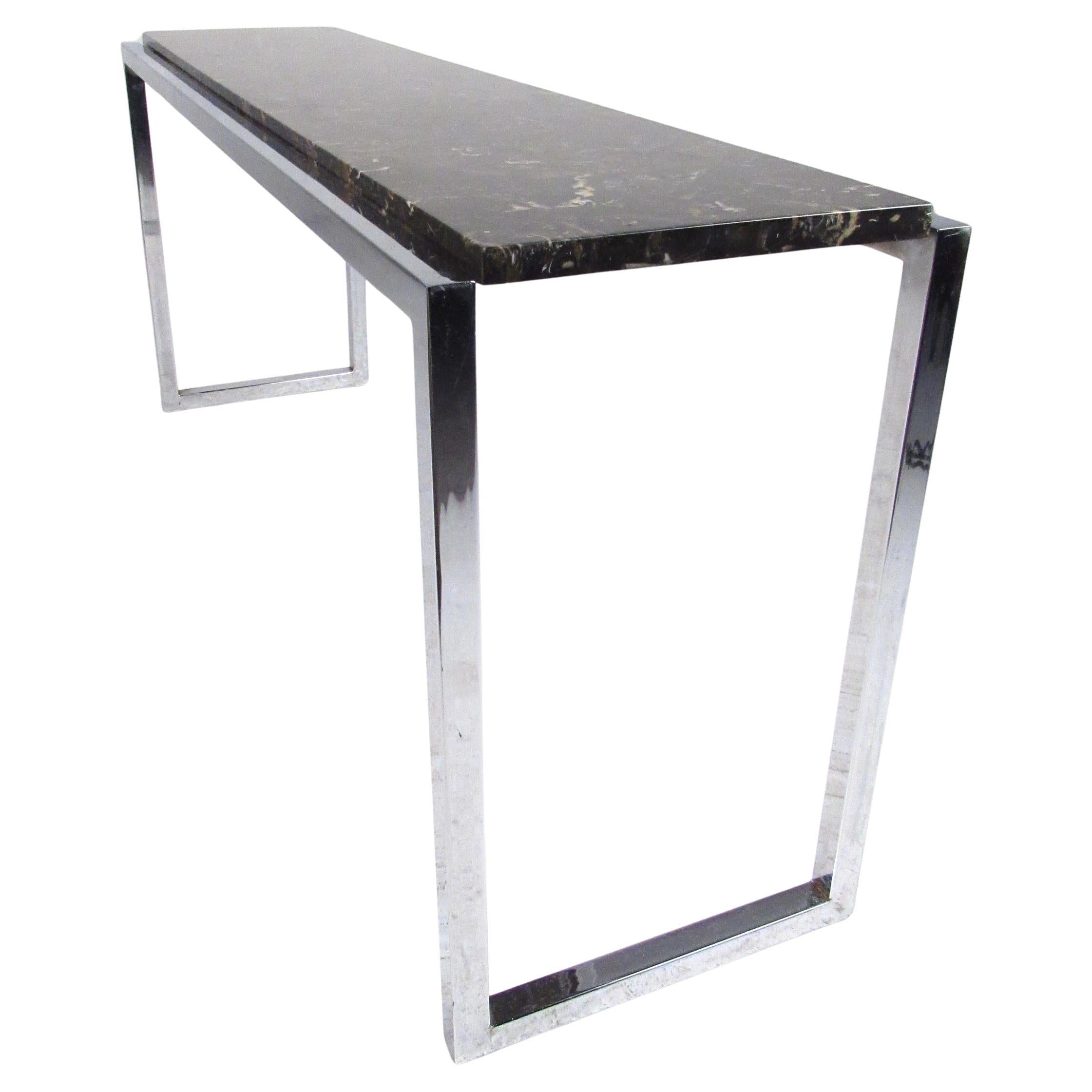 Stylish Modern Marble and Chrome Console Table