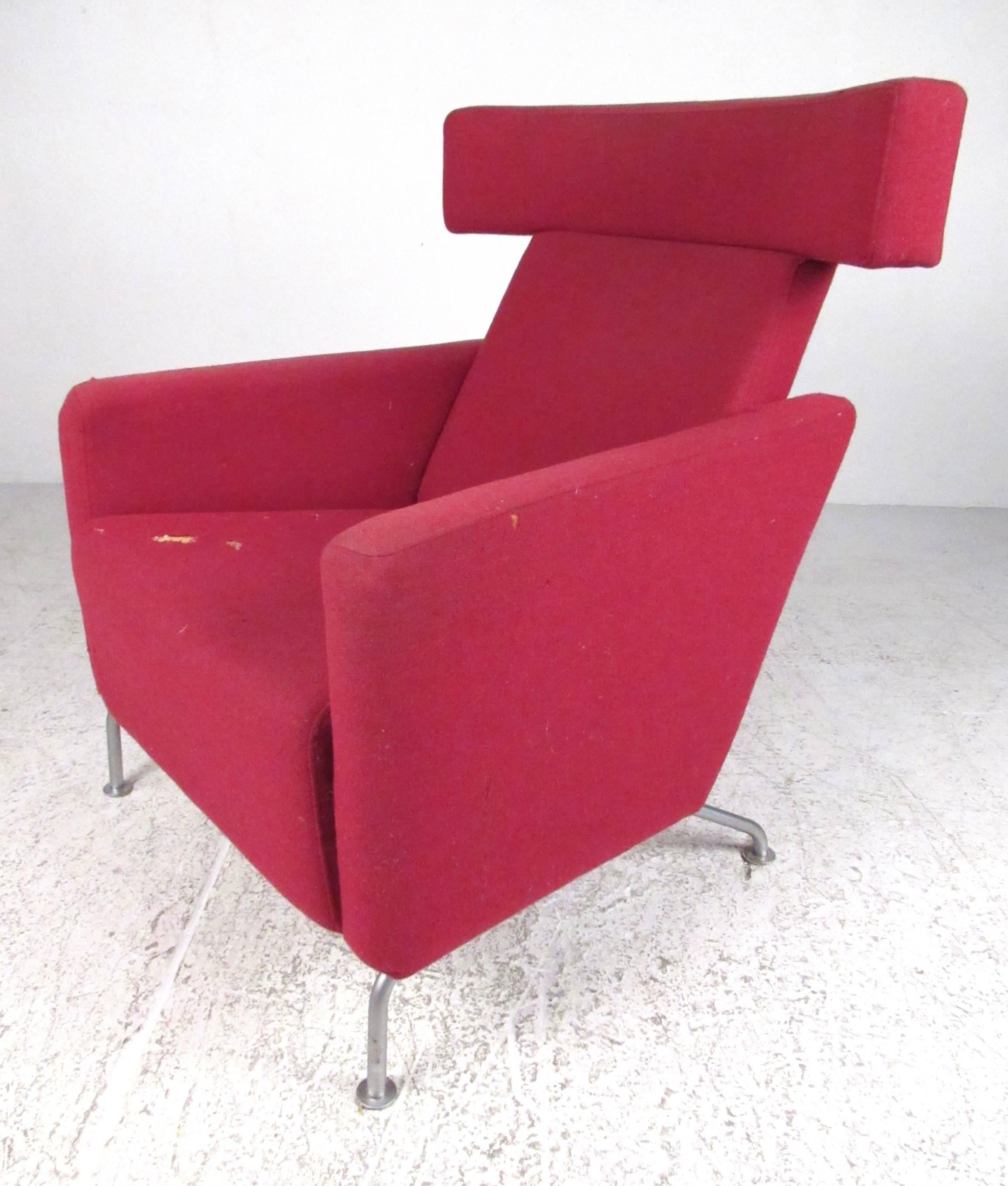 Scandinavian Modern Danish Style Ox Chair and Ottoman