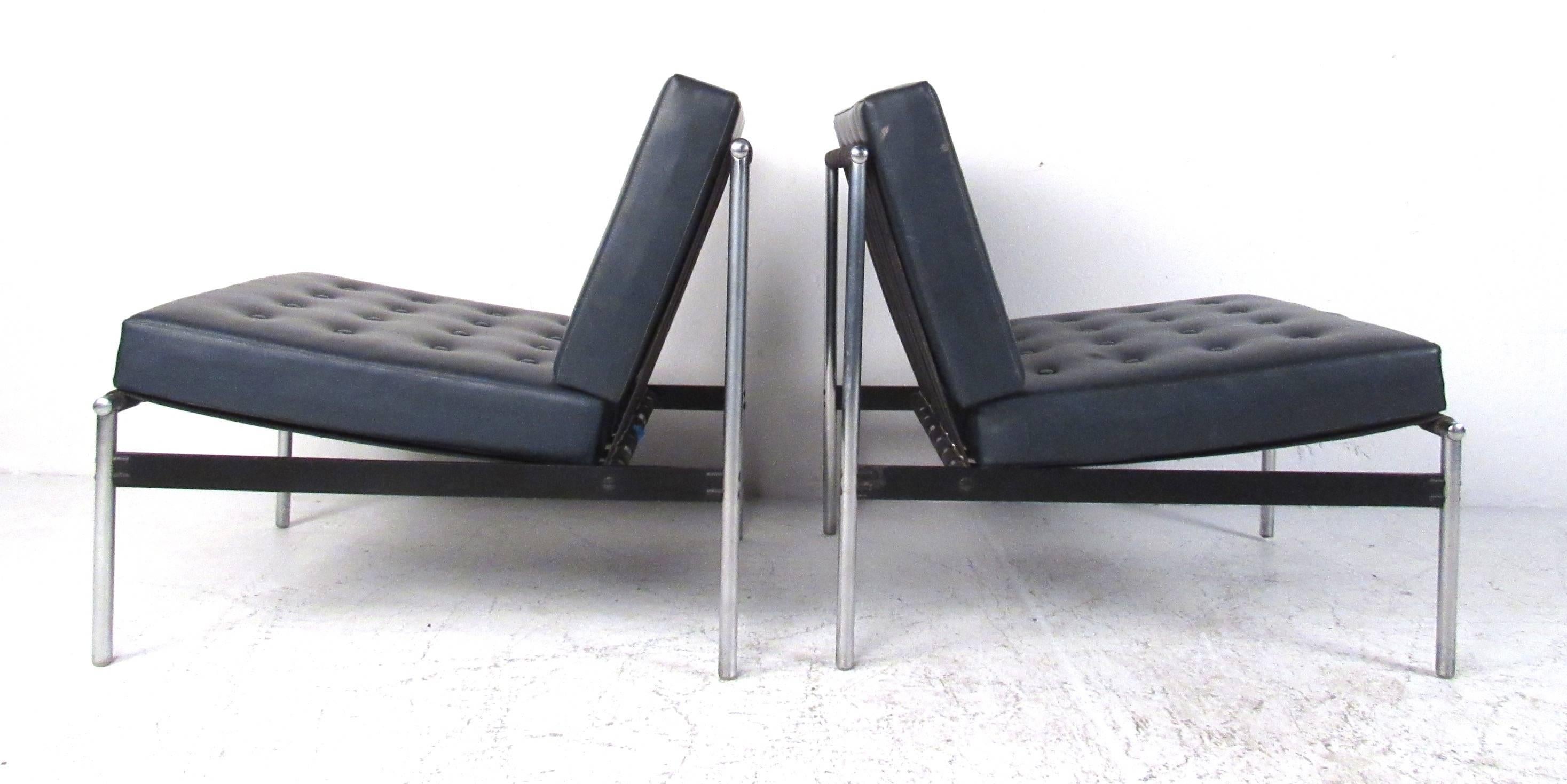 Italian Ernst Josef Designed Mid-Century Modern Slipper Chairs For Sale