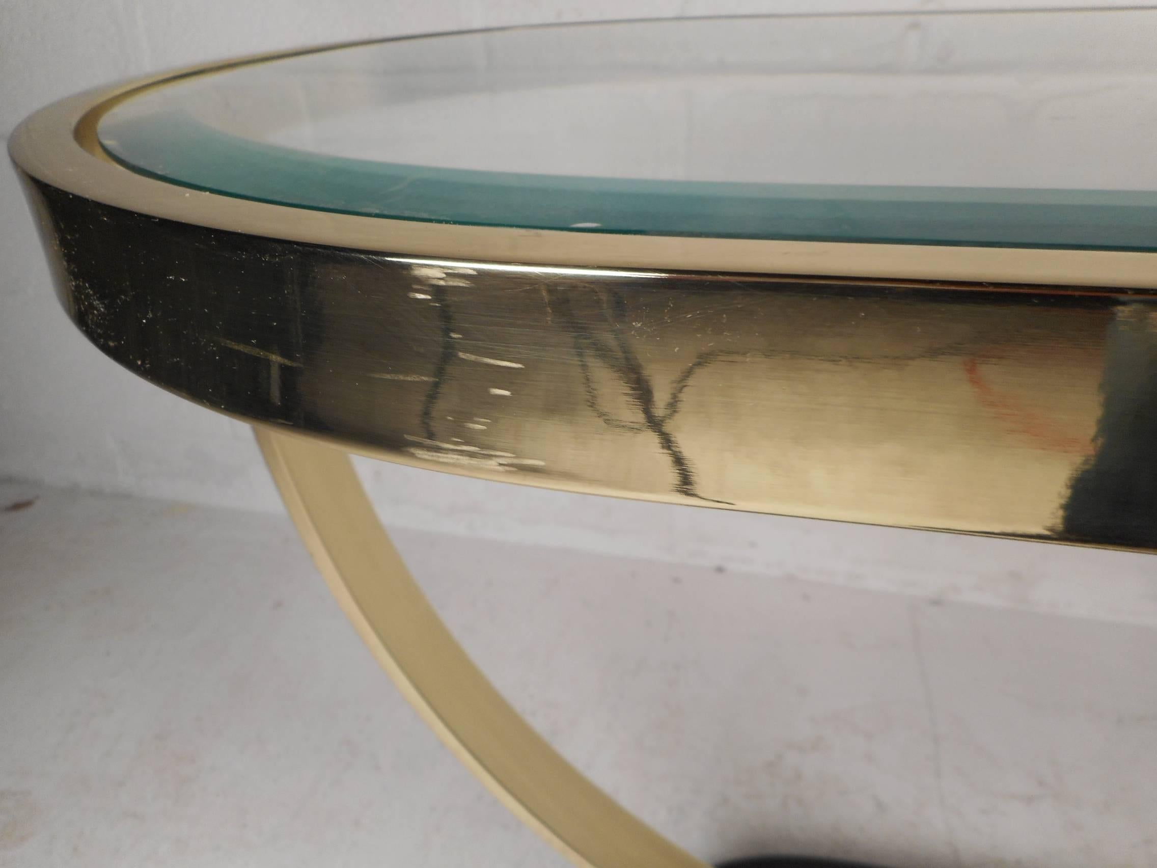 Mid-Century Modern Brass Hall Table 1