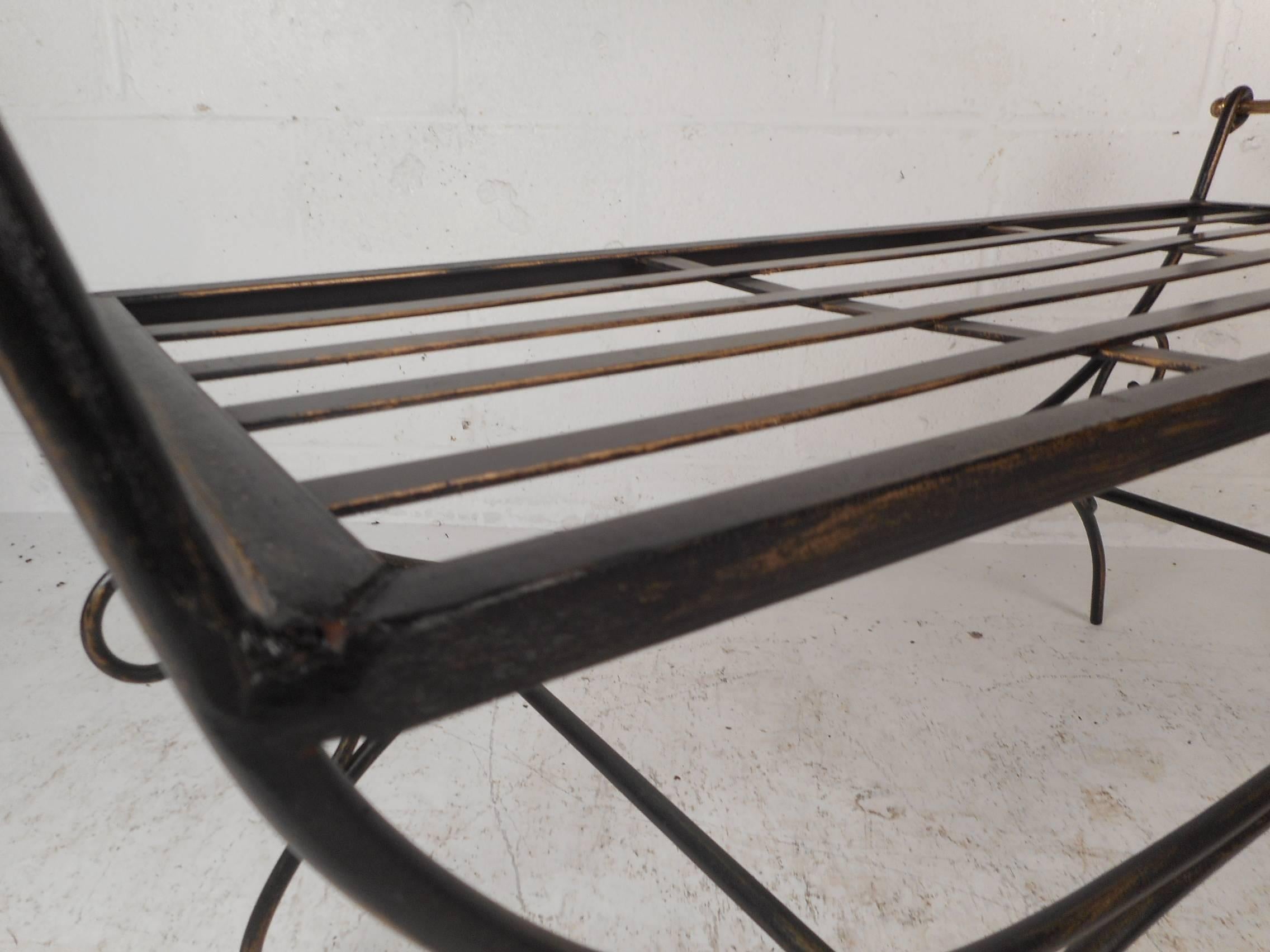 Late 20th Century Vintage Wrought Iron Bench
