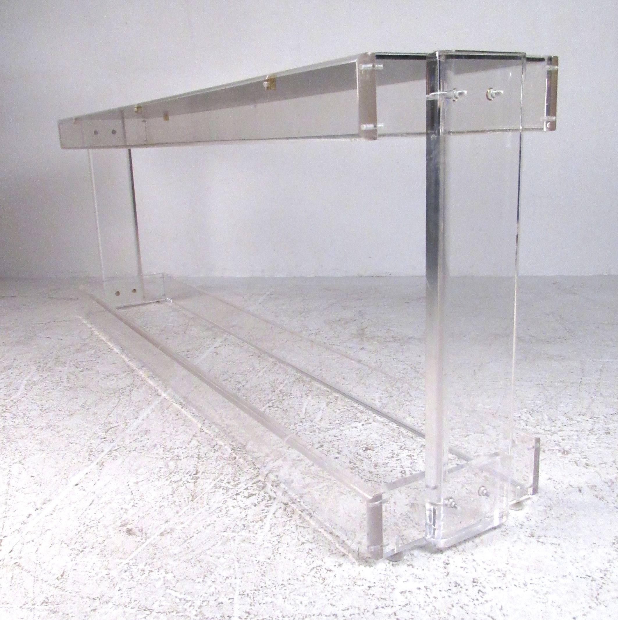 American Mid-Century Modern Lucite Console Table